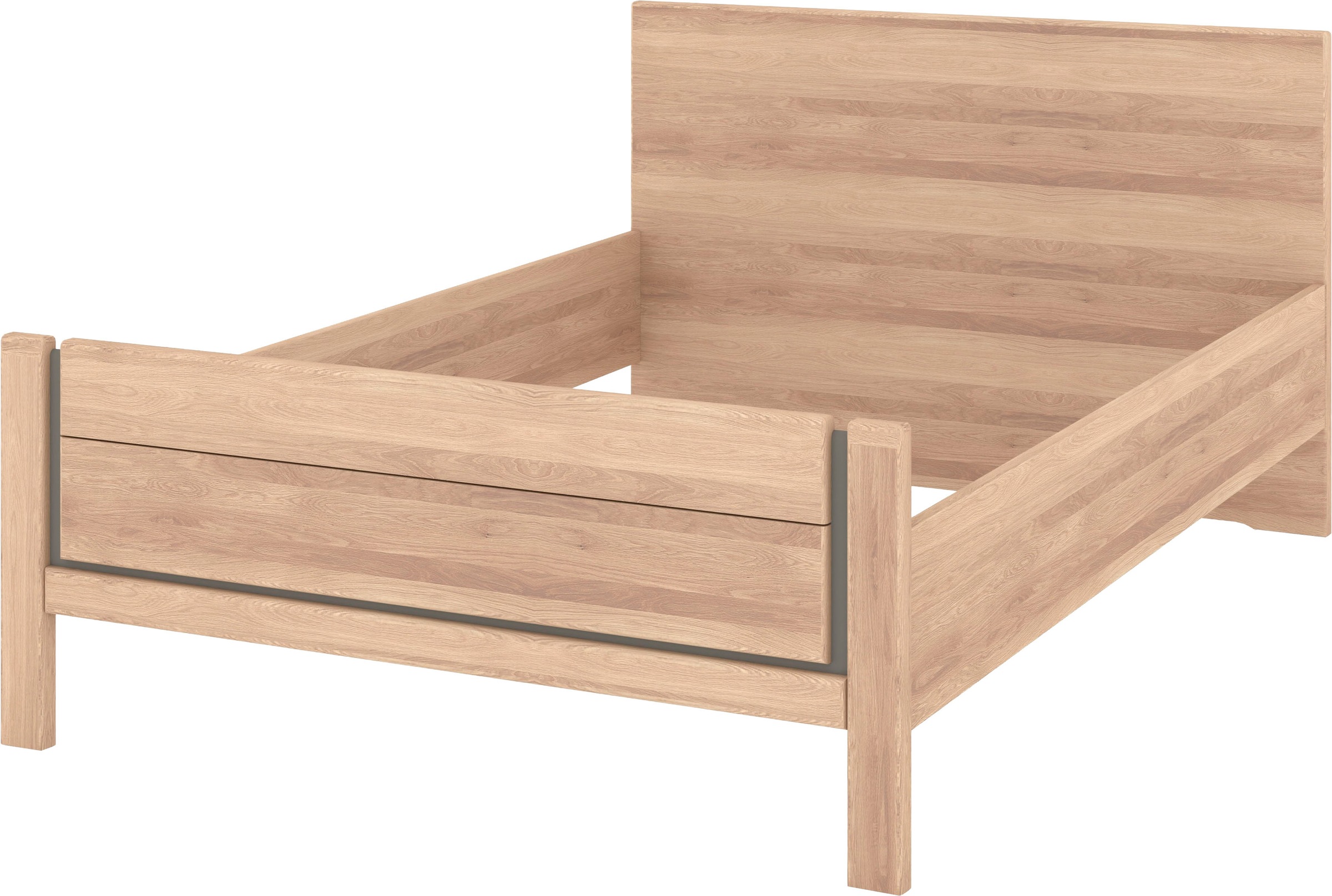 Musterring Holzbett »Sorrent, Bettgestell, Bettrahmen, teilmassiv Eiche«, (MADE IN GERMANY), Eiche teilmassiv, Liegehöhenverstellung, Stollenfußteil