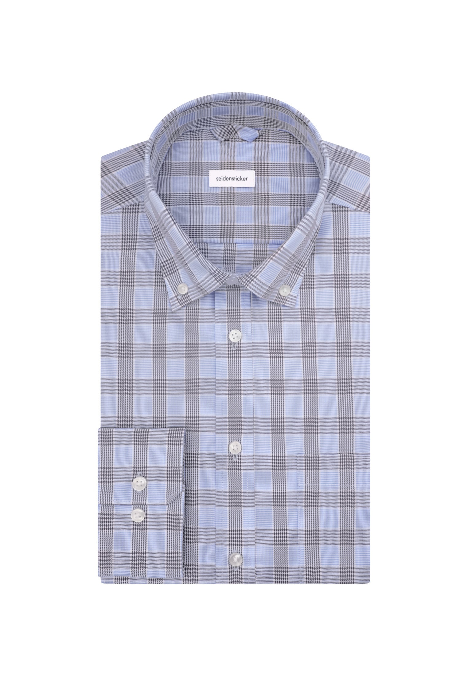 seidensticker Businesshemd »Regular« Regular 1/1 Button-Down-Kragen Karo