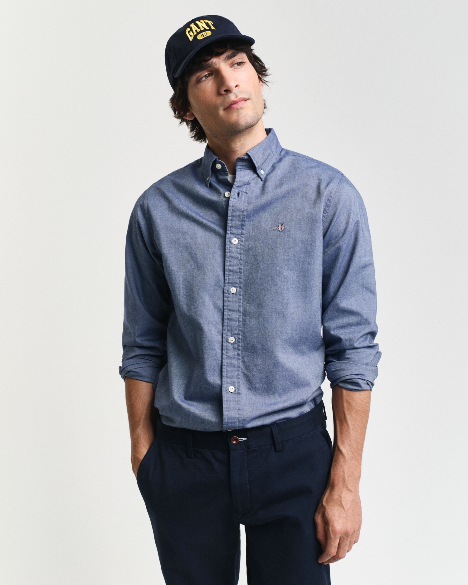 Gant Langarmhemd »Slim Fit Oxford Hemd strukturiert langlebig dicker«, Oxford Hemd Slim Fit