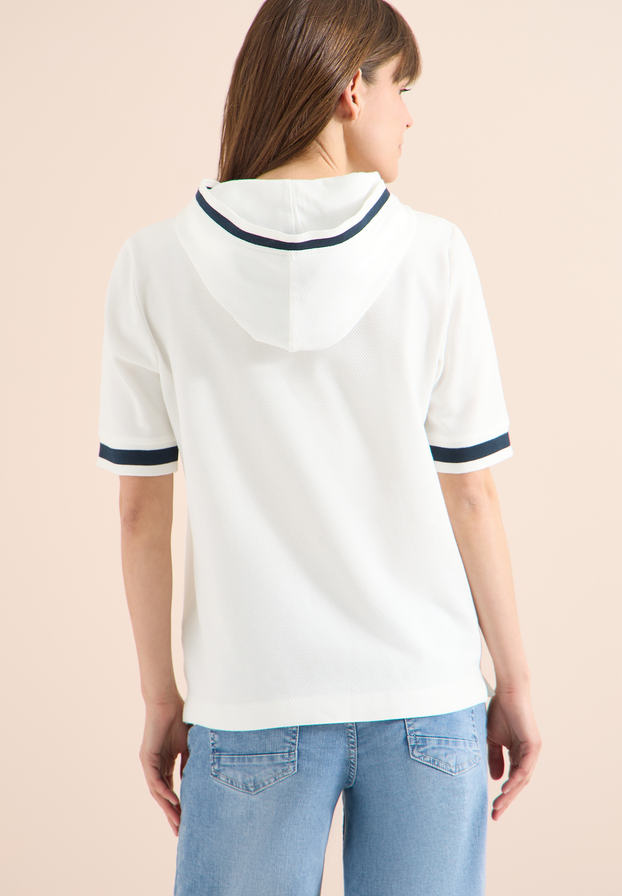 Cecil Kapuzenshirt in strukturierter Qualität mit Rippdetails