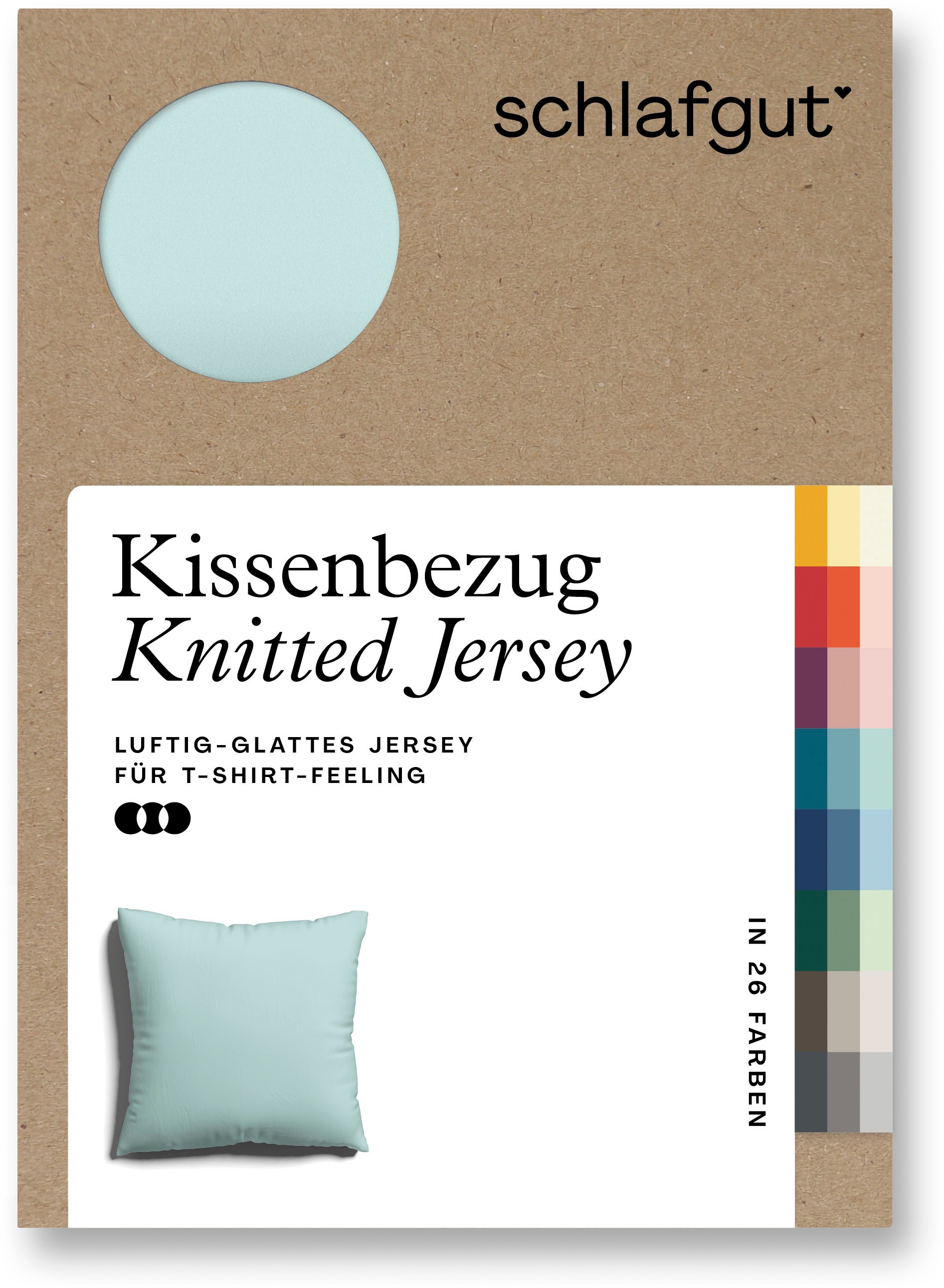 Schlafgut Kissenbezug »Premium Kissenbezug Knitted Jersey (1 St)« Ton-in-Ton Reißverschluss, Bio-Baumwolle mit Elasthan, Uni, OEKO Tex