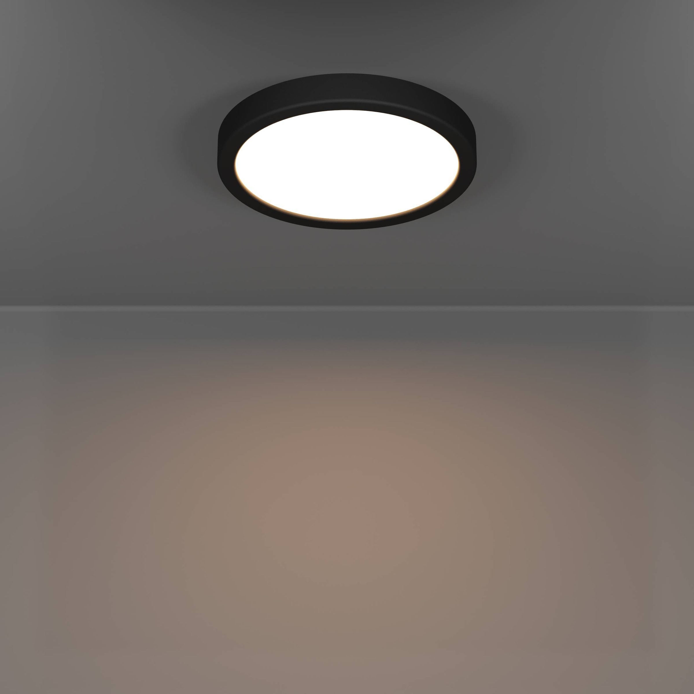 EGLO Aufbauleuchte »Fueva 6 Deckenleuchte, Badlampe Decke, Kunststoff, Deckenbeleuchtung« LED-Modul 1 Stk. Kaltweiß | Neutralweiß | Warmweiß Aufbauleuchte - H2,5 x Ø21,1 cm - schwarz - 11,5W inkl.