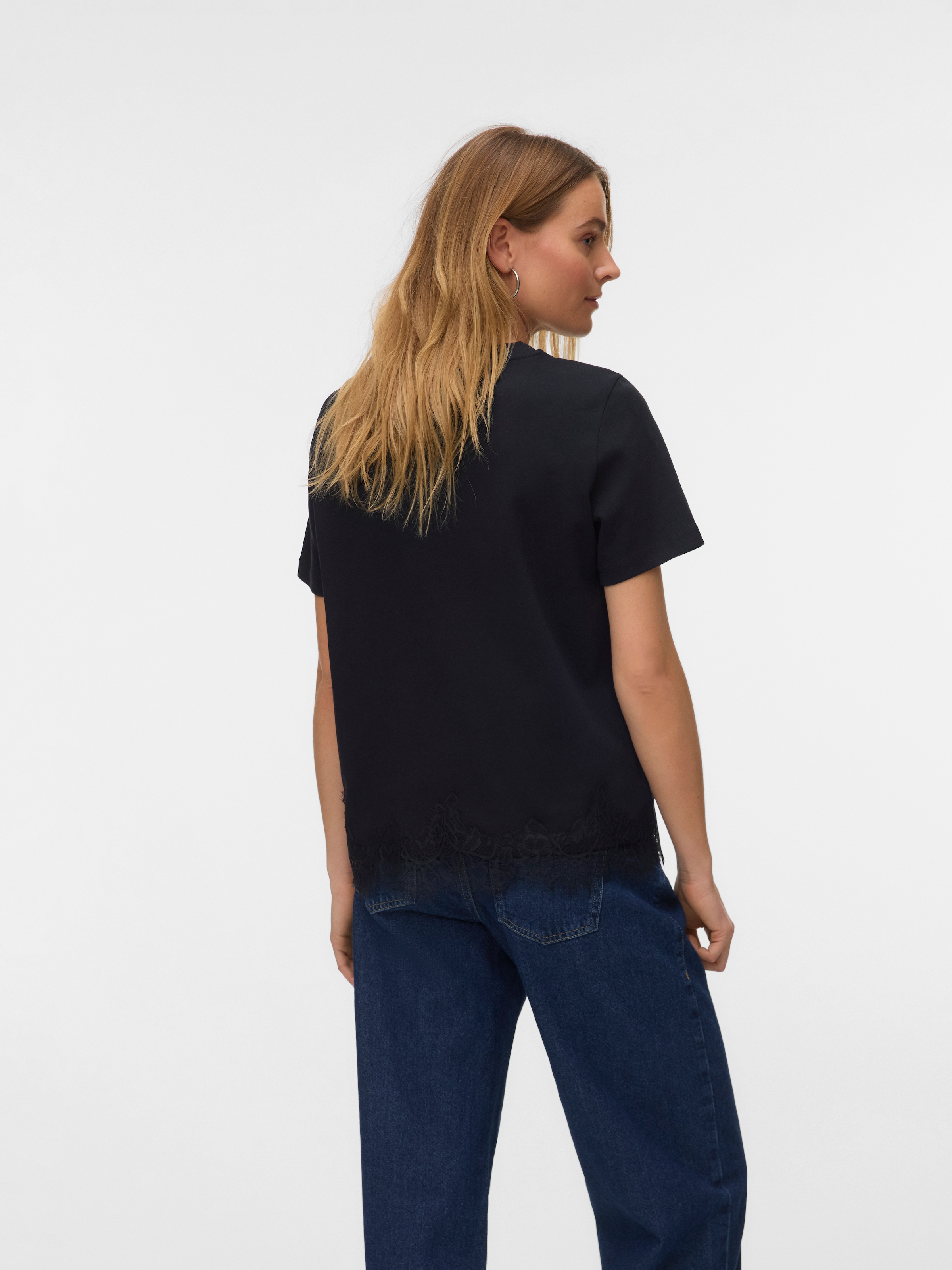 Vero Moda Kurzarmshirt »VMSARA METTE LACE SS T-SHIRT JRS NOOS« Baumwolle, regular fit