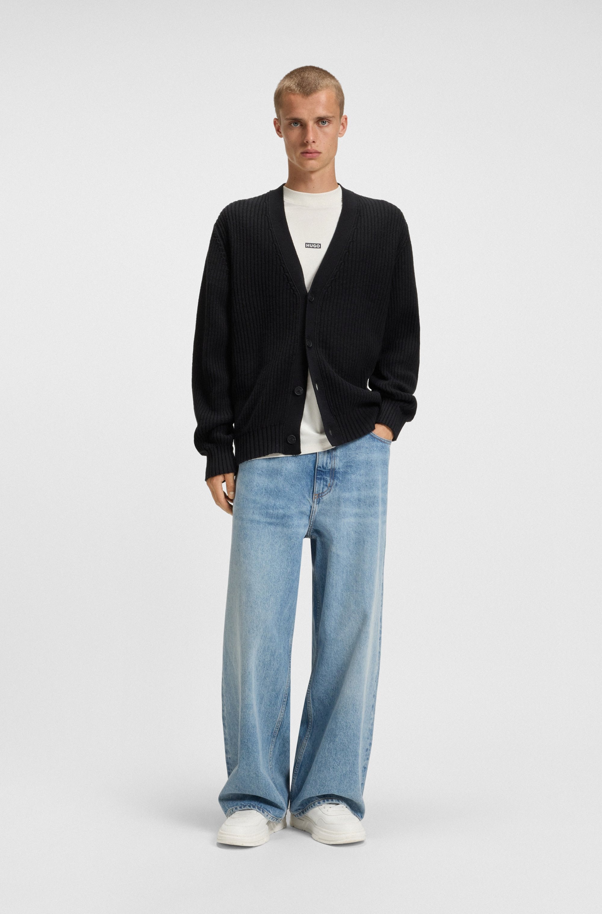 HUGO Blue T-Shirt »Nalono«, mit Logodruck, Oversized Look mit Backprint
