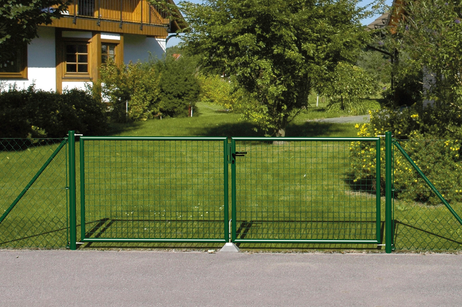 Alberts Zaundoppeltür »Wellengitter-Doppeltor mit Zubehör«, Höhe: 100 cm, Breite: 304,8 cm, grün
