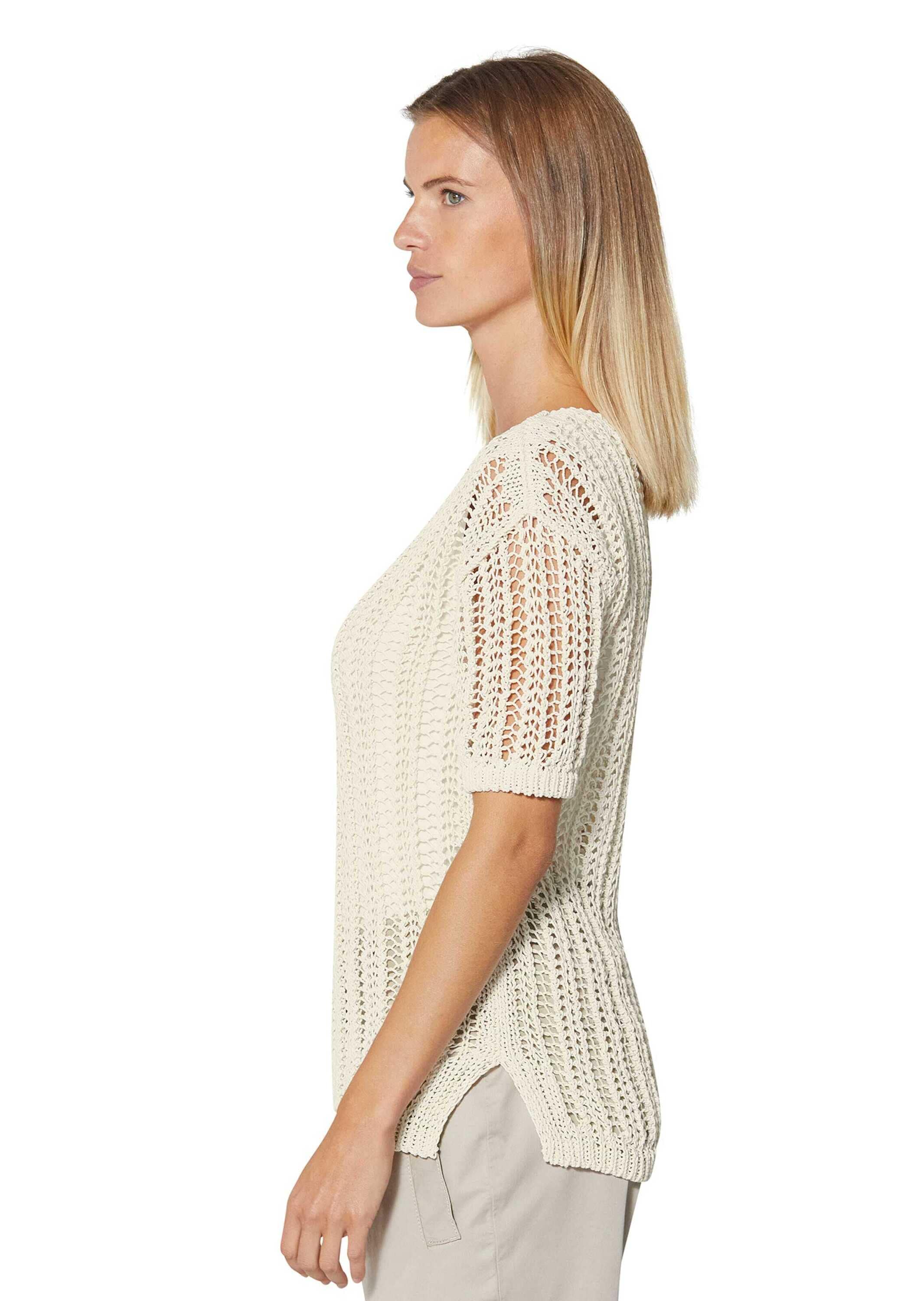 MADELEINE Longpullover »Strickpullover Luftiger Sommerpullover mit Ajour-Muster«