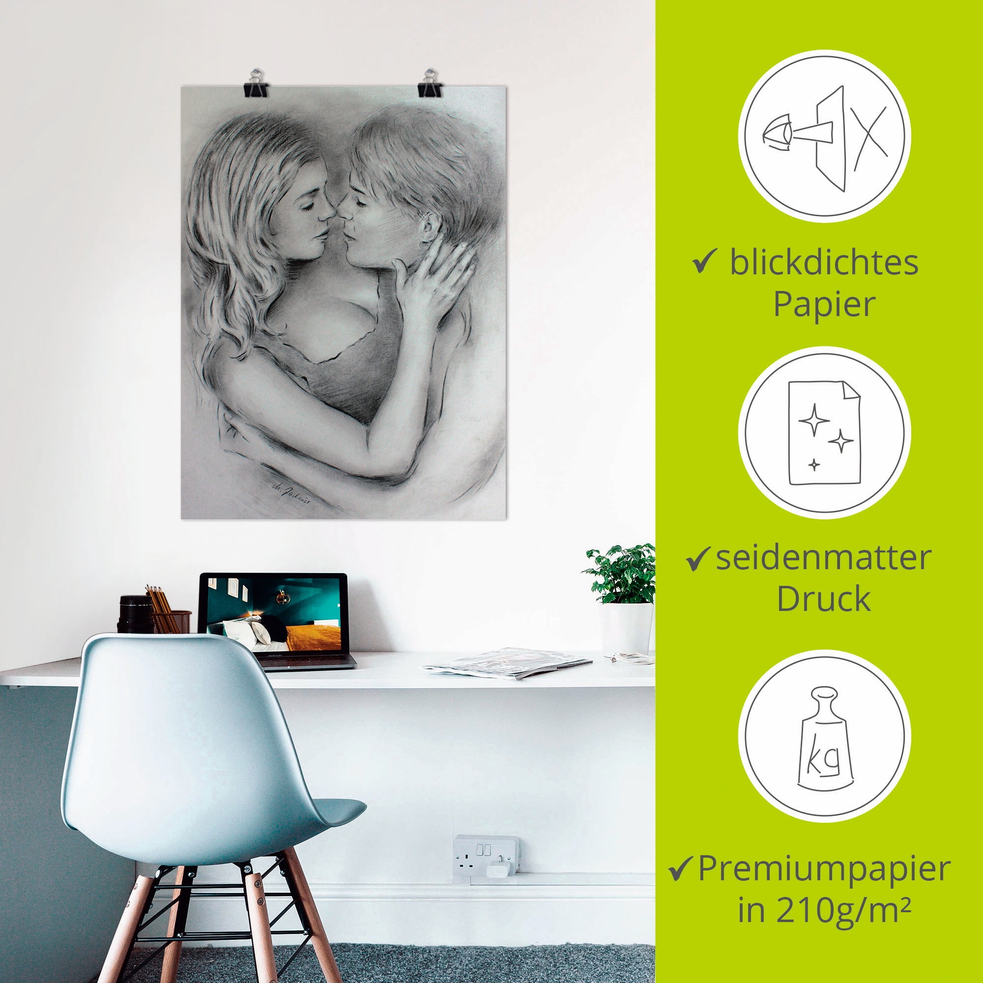 Artland Wandbild »Liebesgeflüster«, Paar, (1 St.), als Leinwandbild, Poster in verschied. Größen