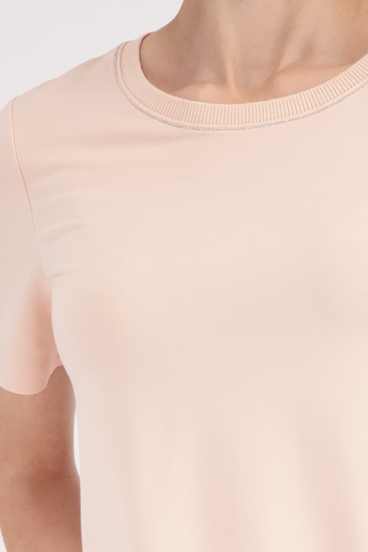 Monari Rundhalsshirt »Shirt Kette« mit Glitzerkante