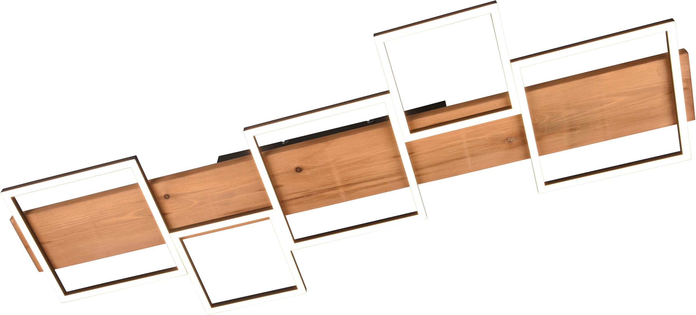 TRIO Leuchten LED Deckenleuchte »Harper«, 1 flammig, Leuchtmittel LED-Board | LED fest integriert, Deckenlampe aus Holz + Metall LED mit 3 Dimmstufen, warmweiß, 5700 Lm