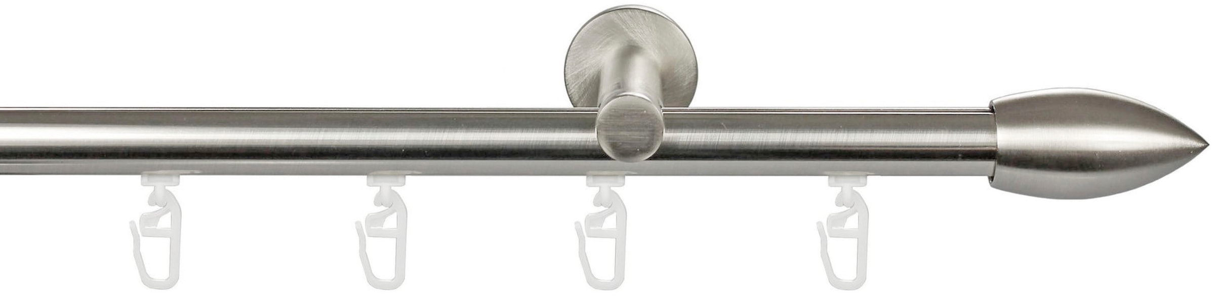 GARESA Gardinenstange »CARTOUCHE«, 1 läufig-läufig, Wunschmaßlänge, Vorhanggarnitur, verlängerbar, Wandmontage, edelstahl optik