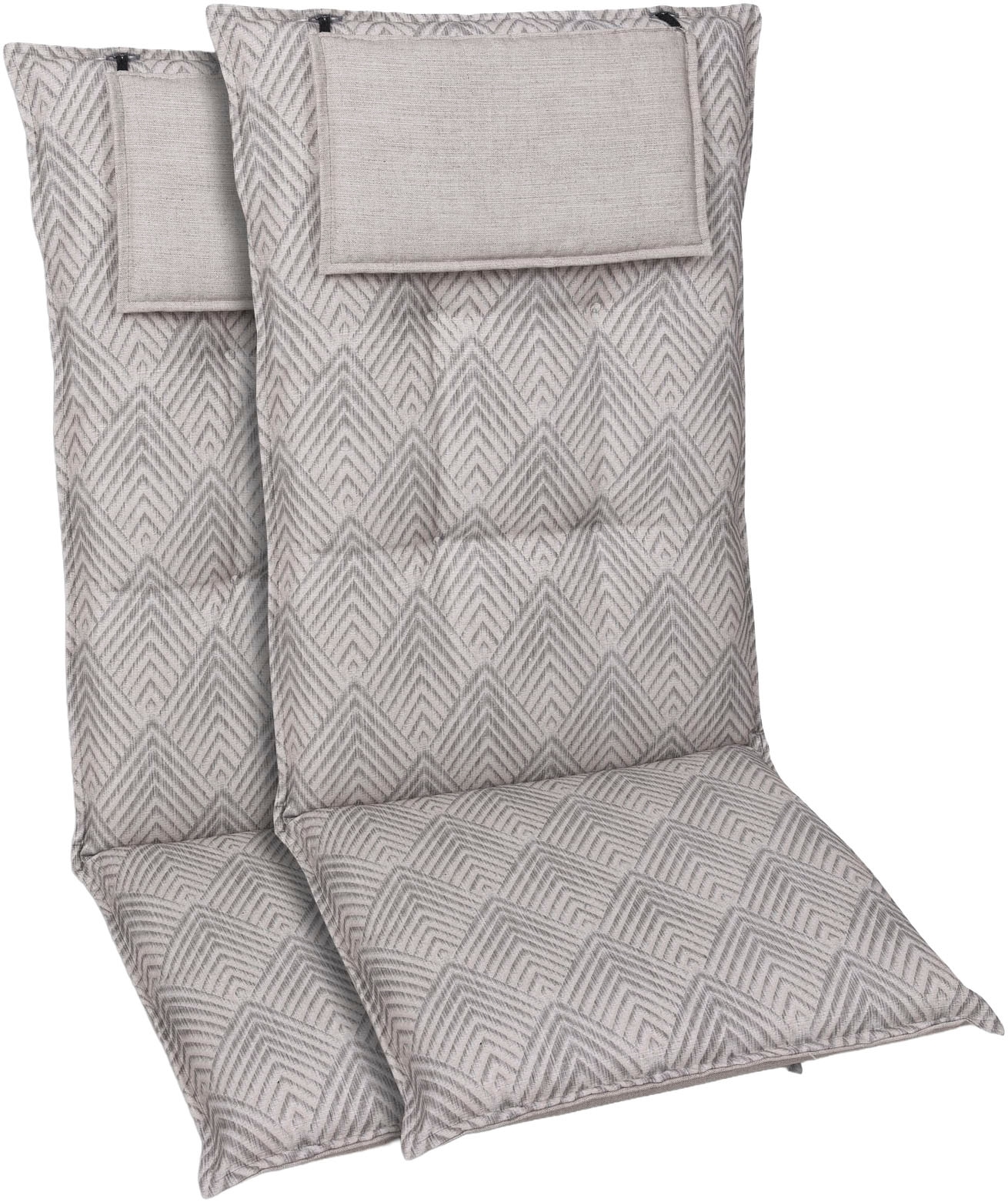 GO-DE Hochlehnerauflage Grafik Pfeile beige - Maße BxLxH ca.: 50 cm x 120 cm x 7 cm