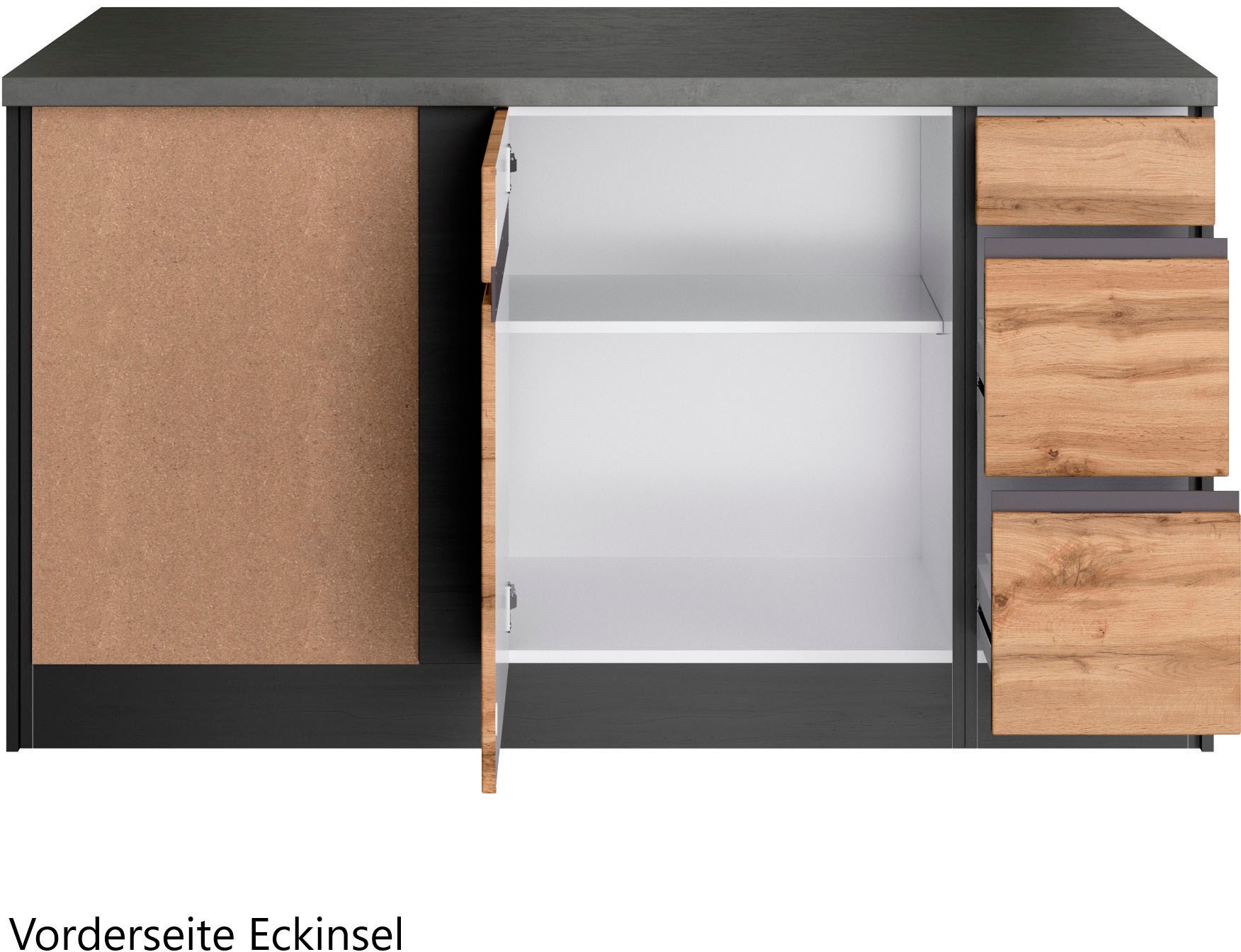 KOCHSTATION Winkelküche »KS-Riesa« Stellbreite 490/153 cm, ohne E-Geräte