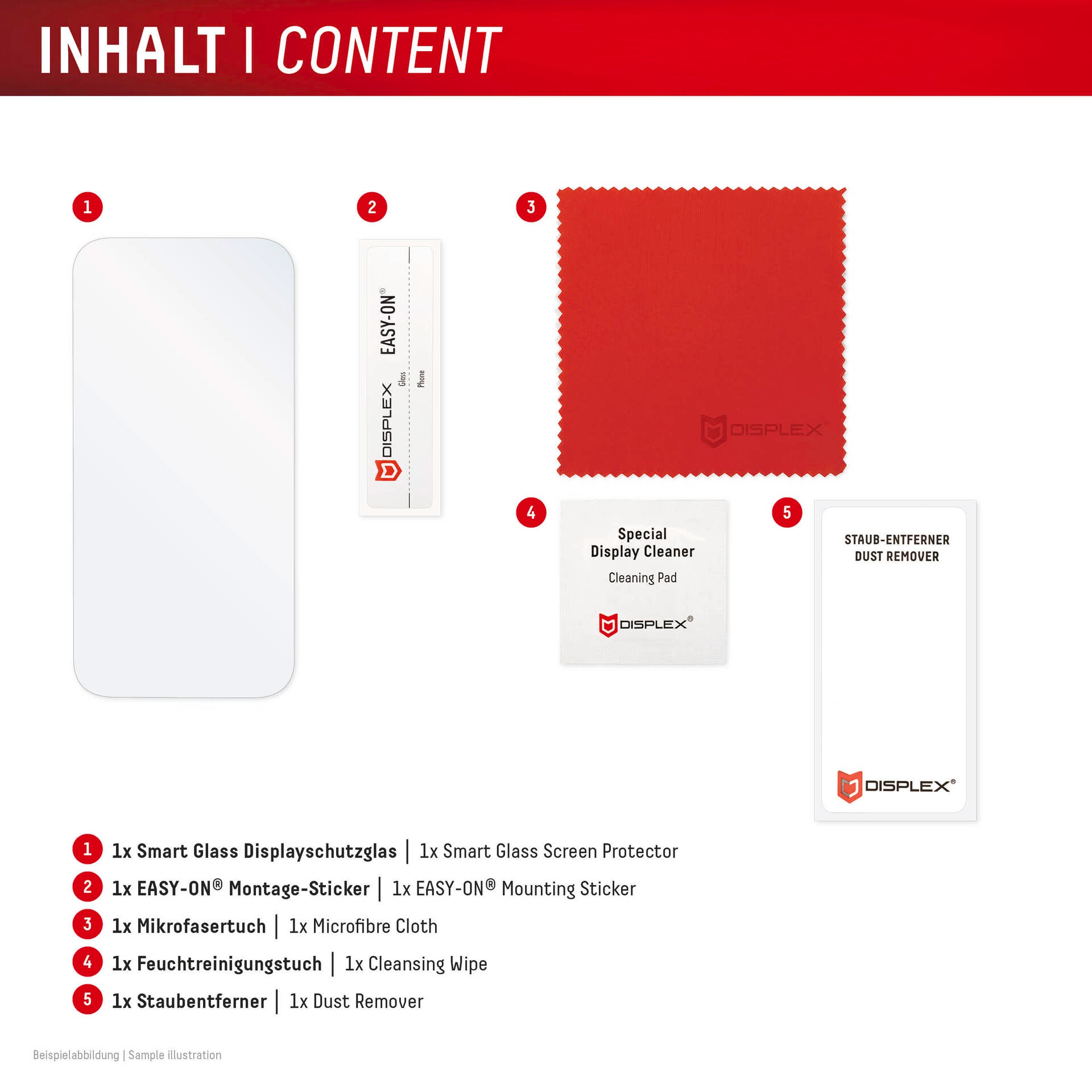 Displex Displayschutzglas »Smart Glass Screen Protection«, für Apple iPhone 16 Plus-Apple iPhone 15 Plus-Apple iPhone 15 Pro Max, Displayschutzfolie, Schutzfolie, Bildschirmschutz, kratz- & stoßfest