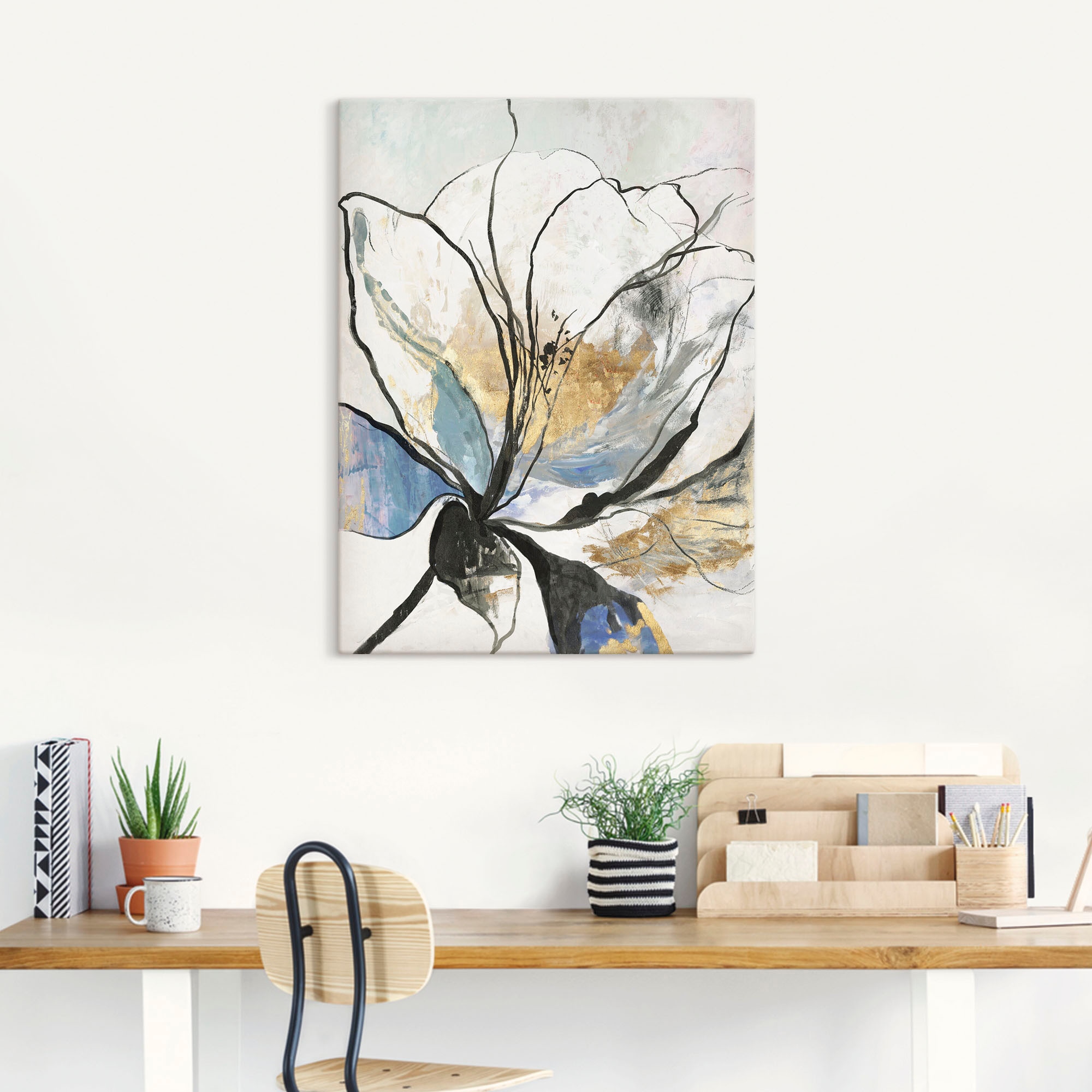 Artland Wandbild »Umrissenes Blumenmuster I«, Blumenbilder, (1 St.), als Alubild, Outdoorbild, Leinwandbild, Poster, Wandaufkleber