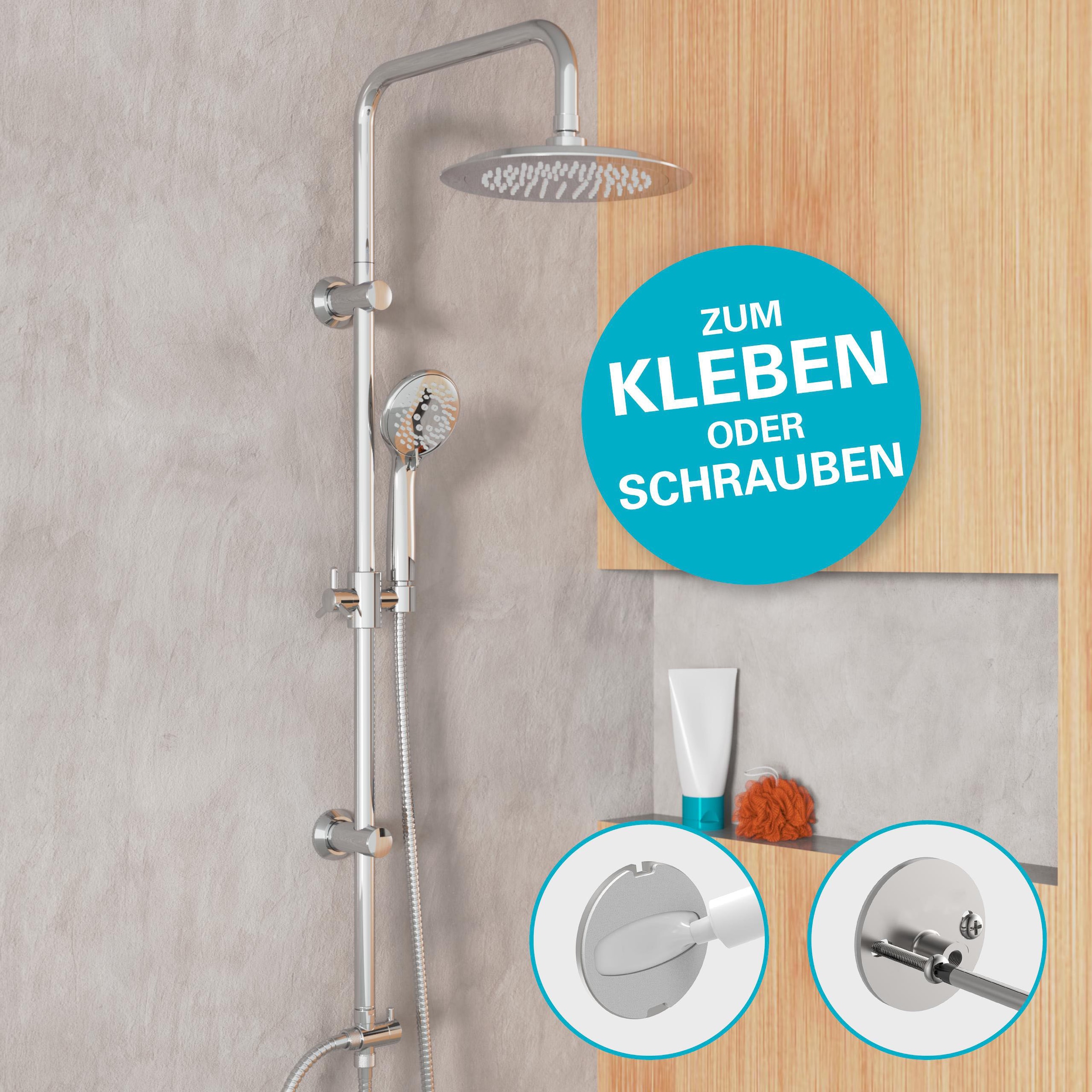 Eisl Brausegarnitur, 3-fach verstellbare Wellness Handbrause mit Antikalk-Noppen