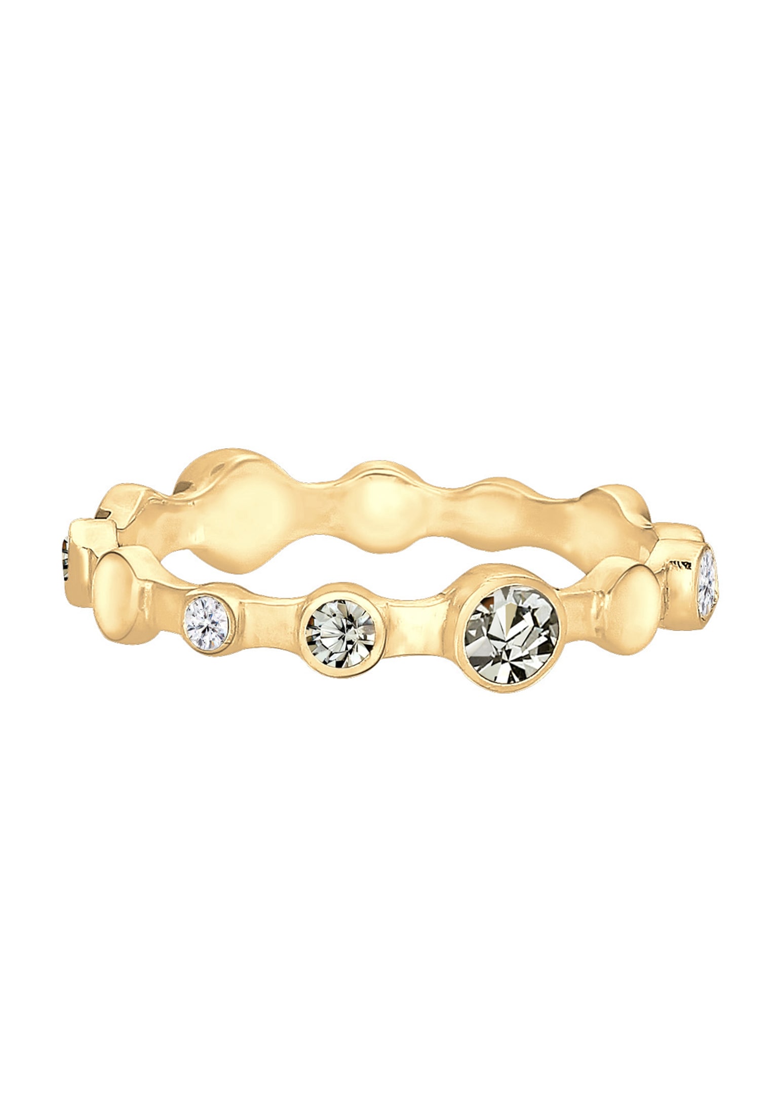 Elli Silberring »Ring Geo Color Kristalle 925 Silber Grigio«