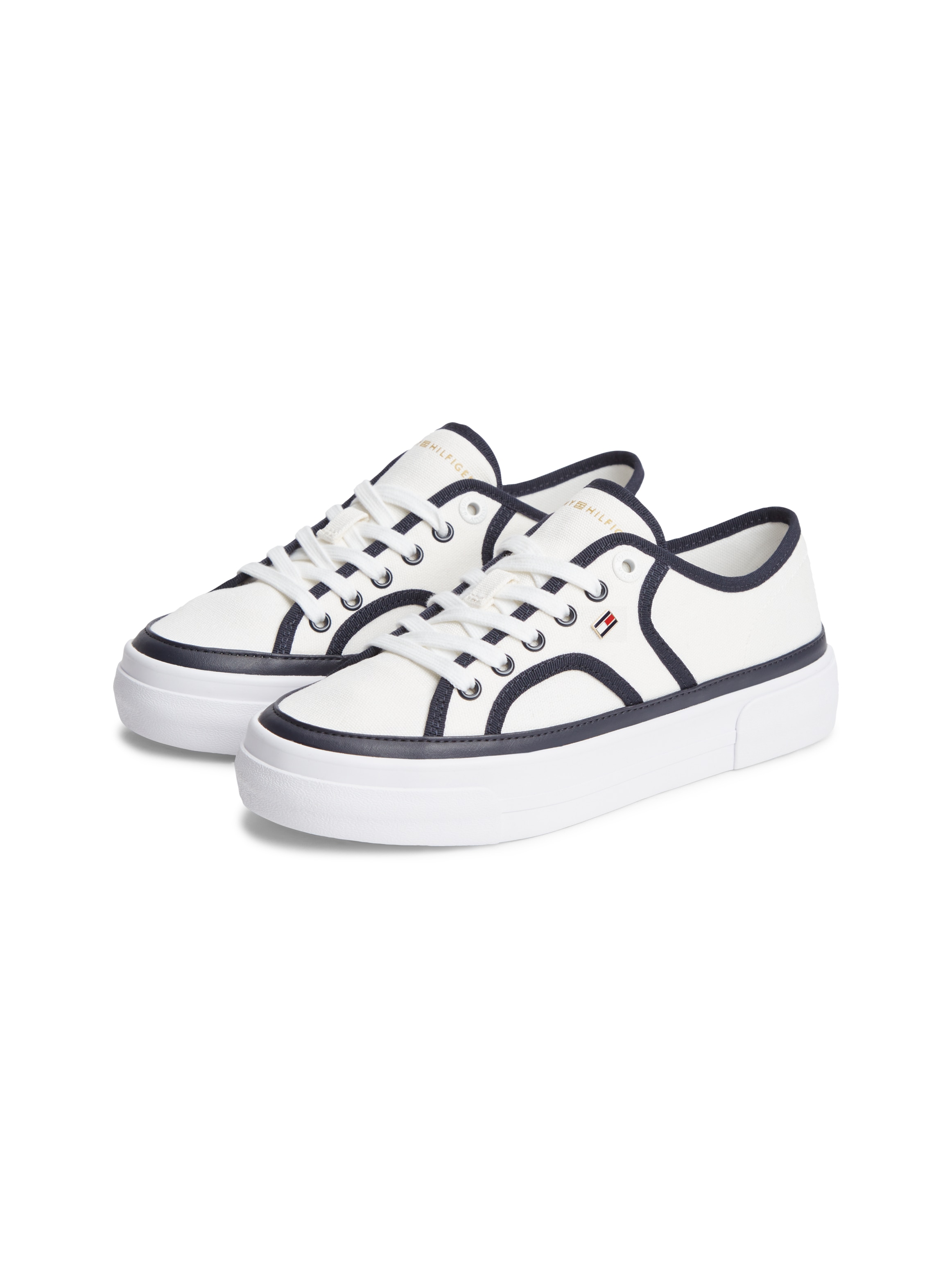 Tommy Hilfiger Plateausneaker »PLATFORM VULC SNEAKER PIPING«  Freizeitschuh, Halbschuh, Schnürschuh mit Kontrast-Paspellierung