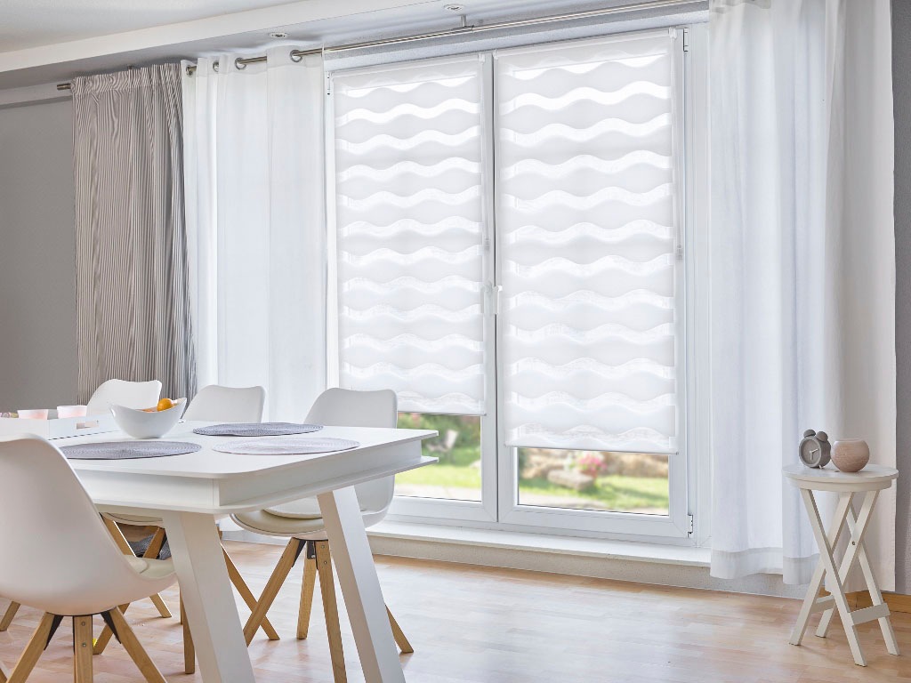 K-HOME Doppelrollo »Welle«, Lichtschutz, ohne Bohren, im Festmaß