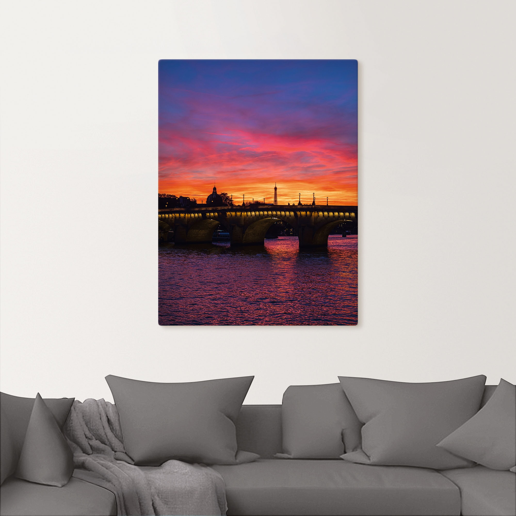 Artland Leinwandbild »Brücke Pont Neuf im Sonnenuntergang«, Paris, (1 St.), auf Keilrahmen gespannt