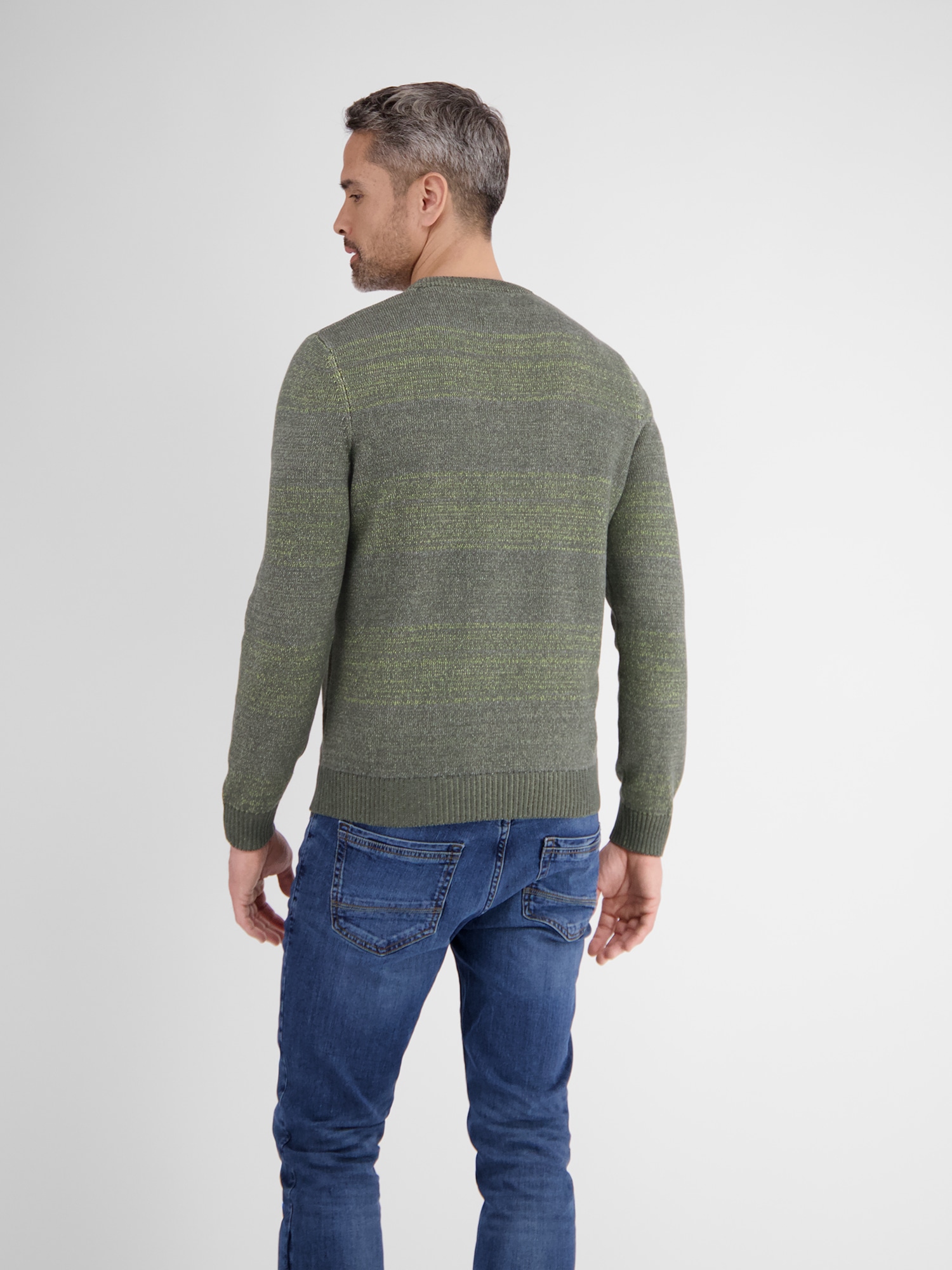 LERROS Strickpullover »LERROS Strickpullover in Melange-Streifenoptik«