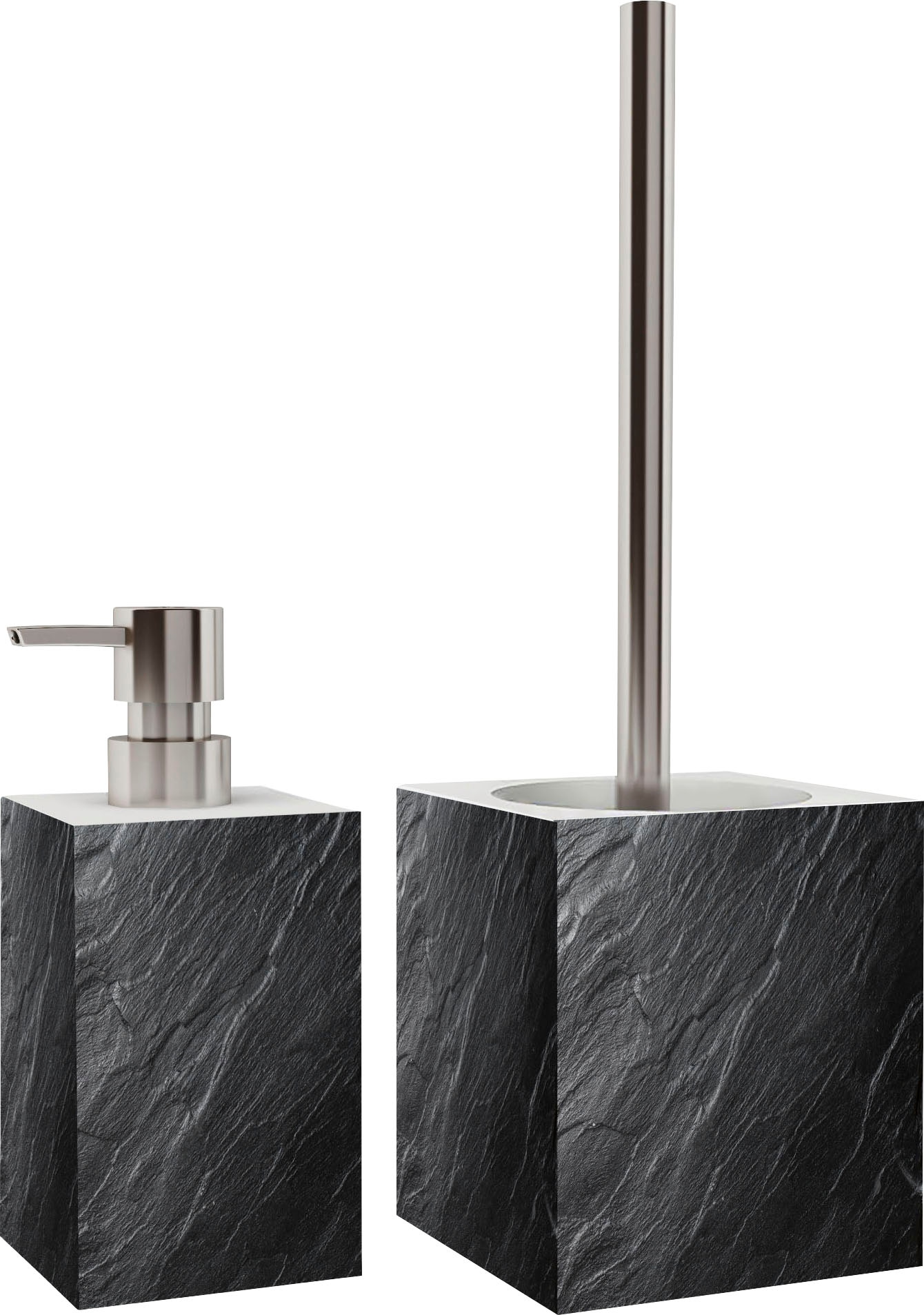Sanilo Badaccessoire-Set »Granit«, 2-teiliges WC-Bürste bei und aus OTTO Seifenspender Set online kaufen