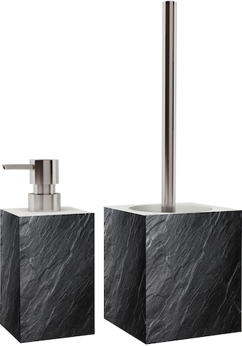 Sanilo Badaccessoire-Set »Granit«, 2-teiliges Set aus Seifenspender und WC-Bürste kaufen