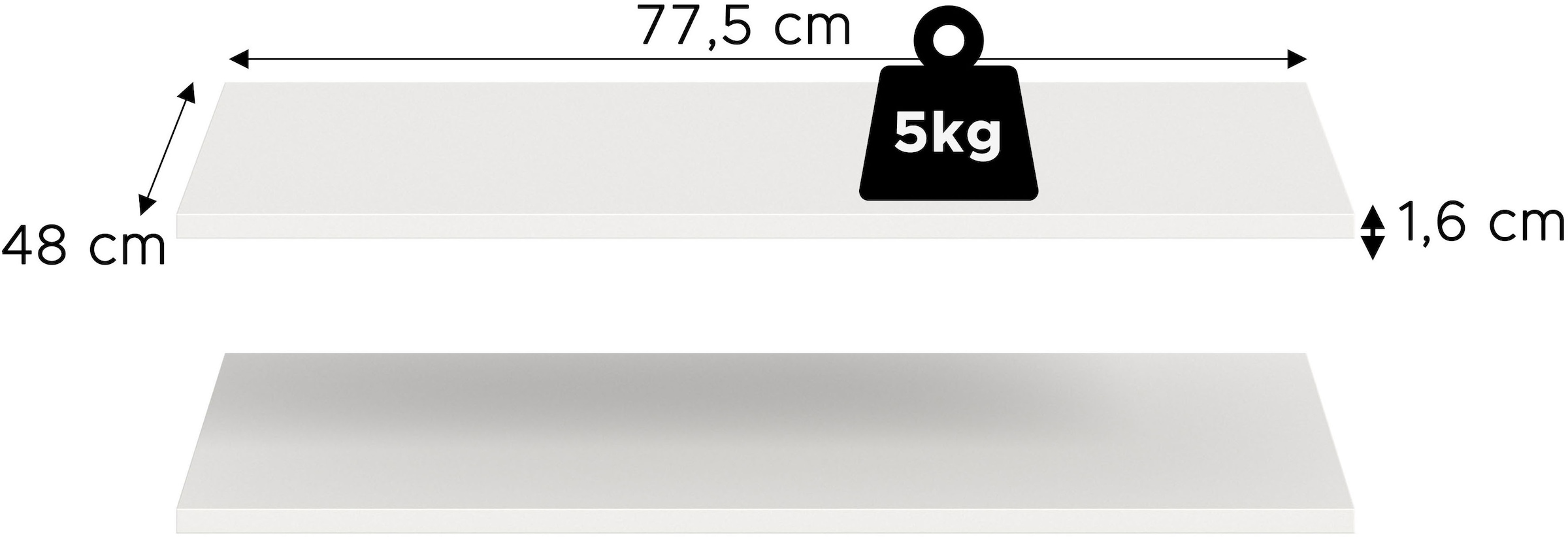 Home affaire Einlegeboden »2er Set, Breite 78 cm« 2 Stk. tlg. Skarde, Einlegeboden 2er Set, 78 cm
