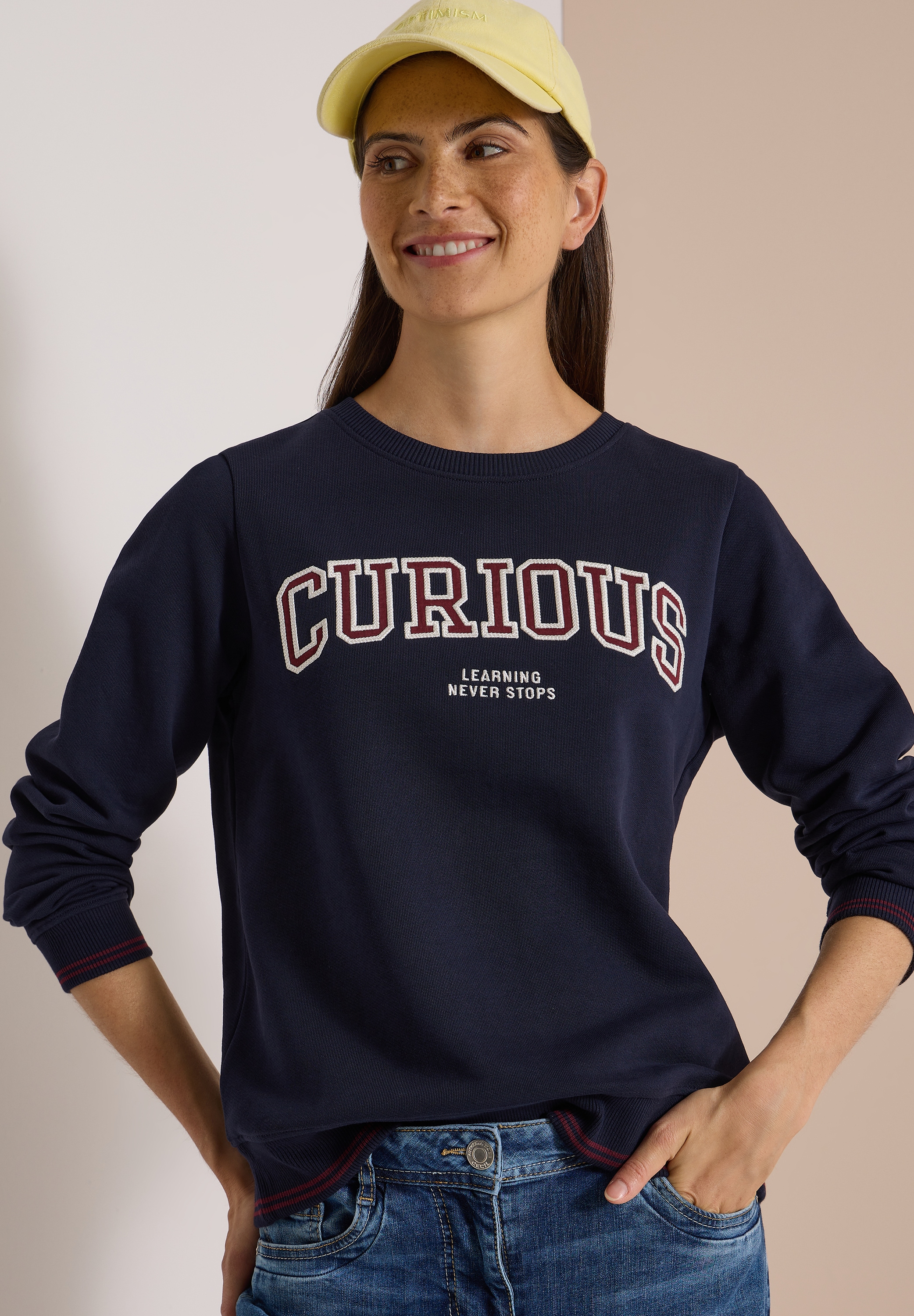 Cecil Sweater , mit Rundhals und Stickerei
