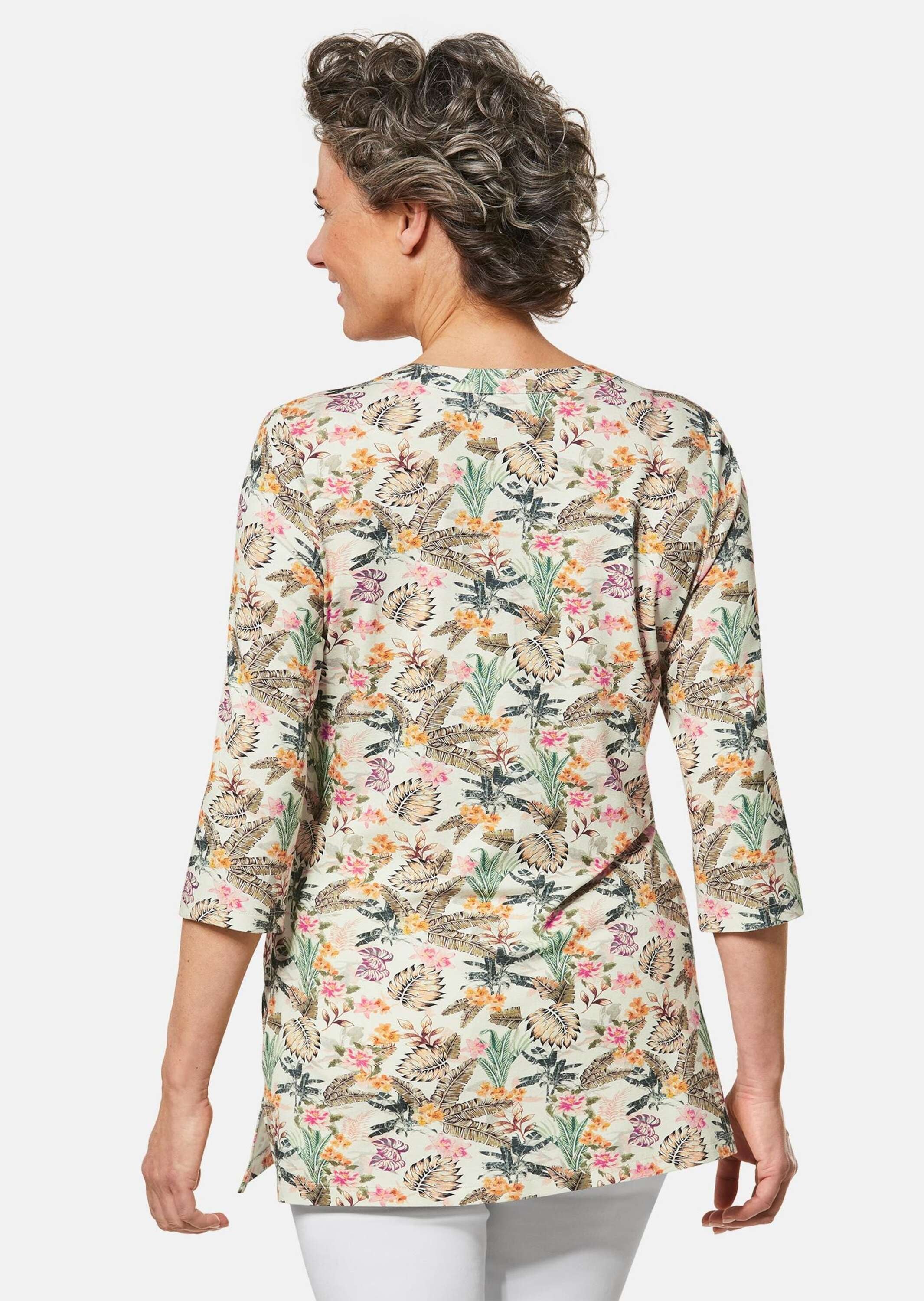 GOLDNER Print-Shirt »Kurzgröße Figurschmeichelndes Drucktunika-Shirt«