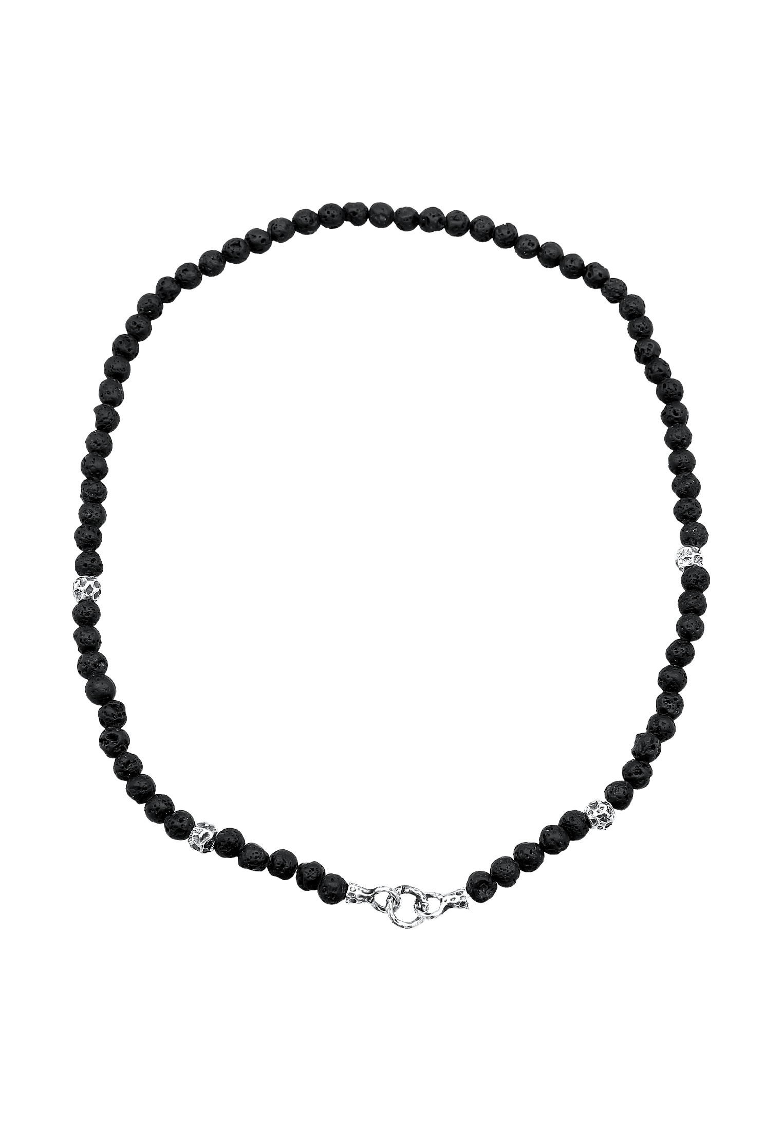 HAZE & GLORY Silberkette »Halskette Steinkette Lava Organic Design 925 Silber«