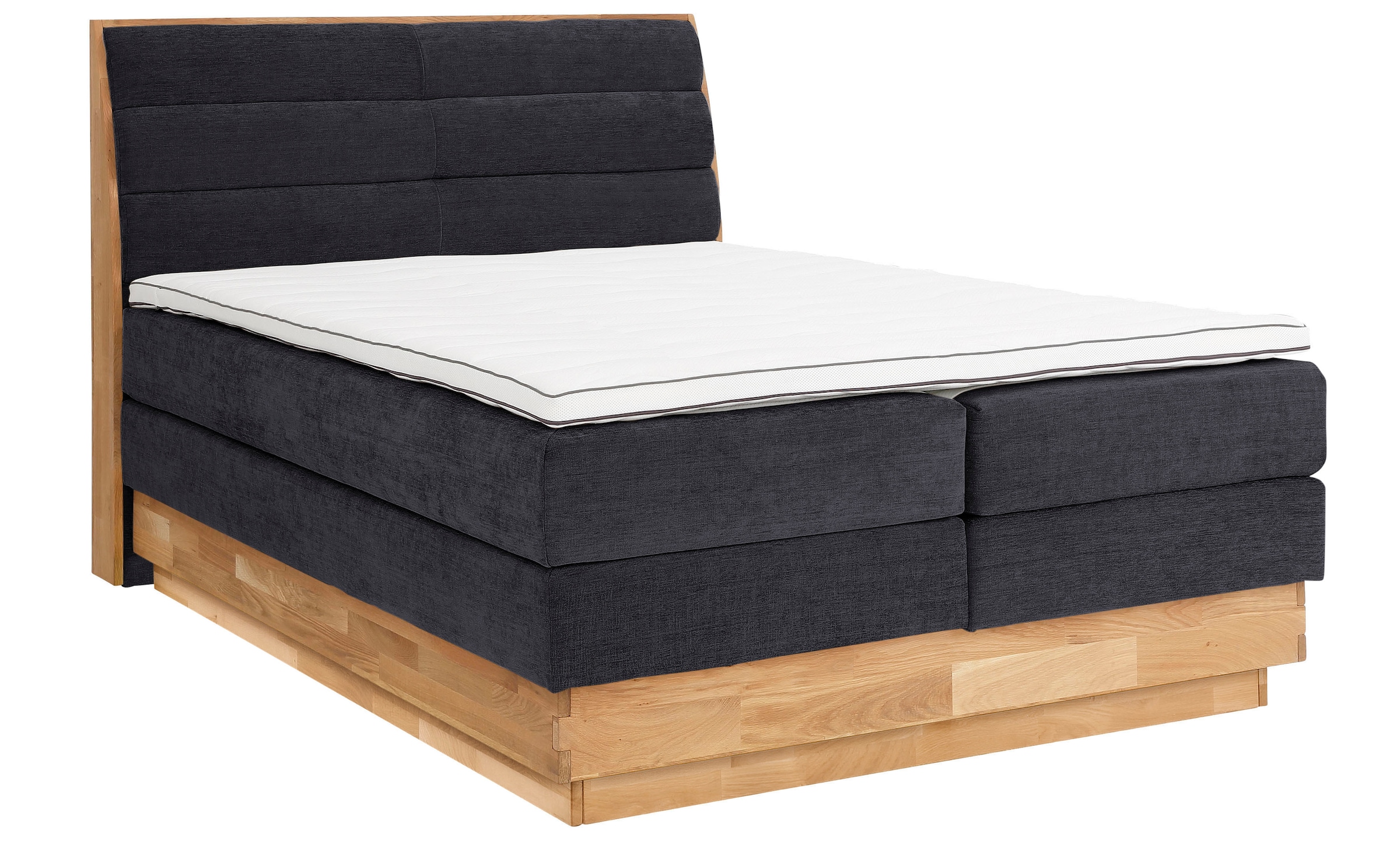 OTTO products Boxspringbett »Jenna« ohne LED-Beleuchtung, mit zertifizierten, recycelten Bezugsstoffen