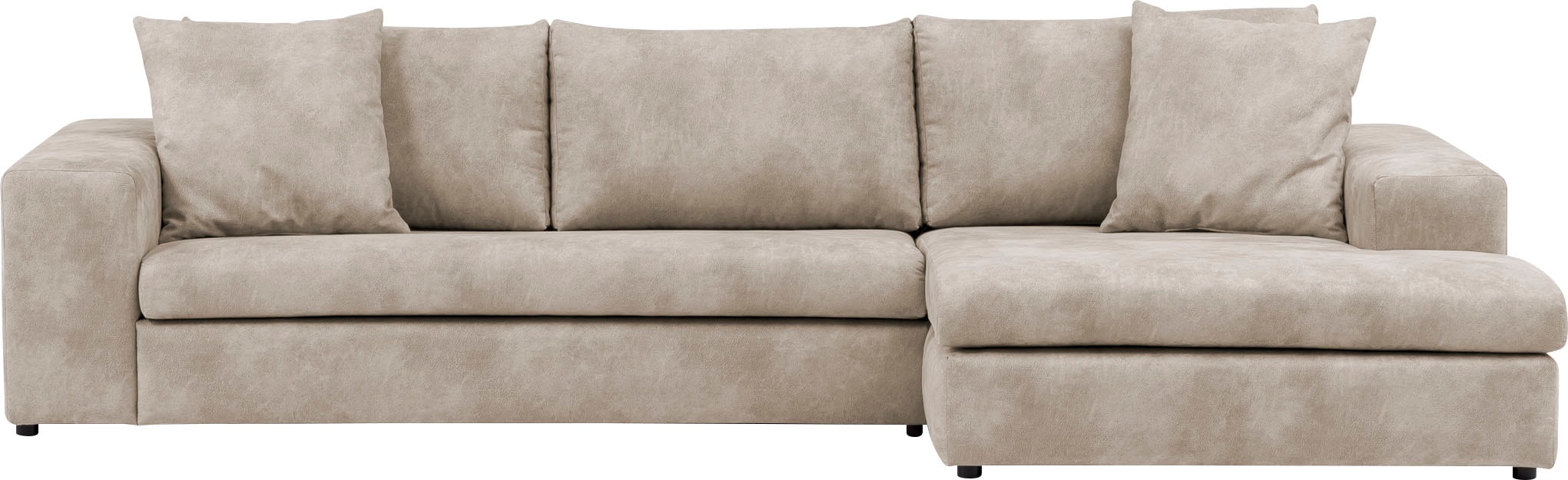 andas Ecksofa »SLEETLAND XXL in Samtvelours oder Vintage-Leder-Optik, L-Form,«, besonders groß und bequem