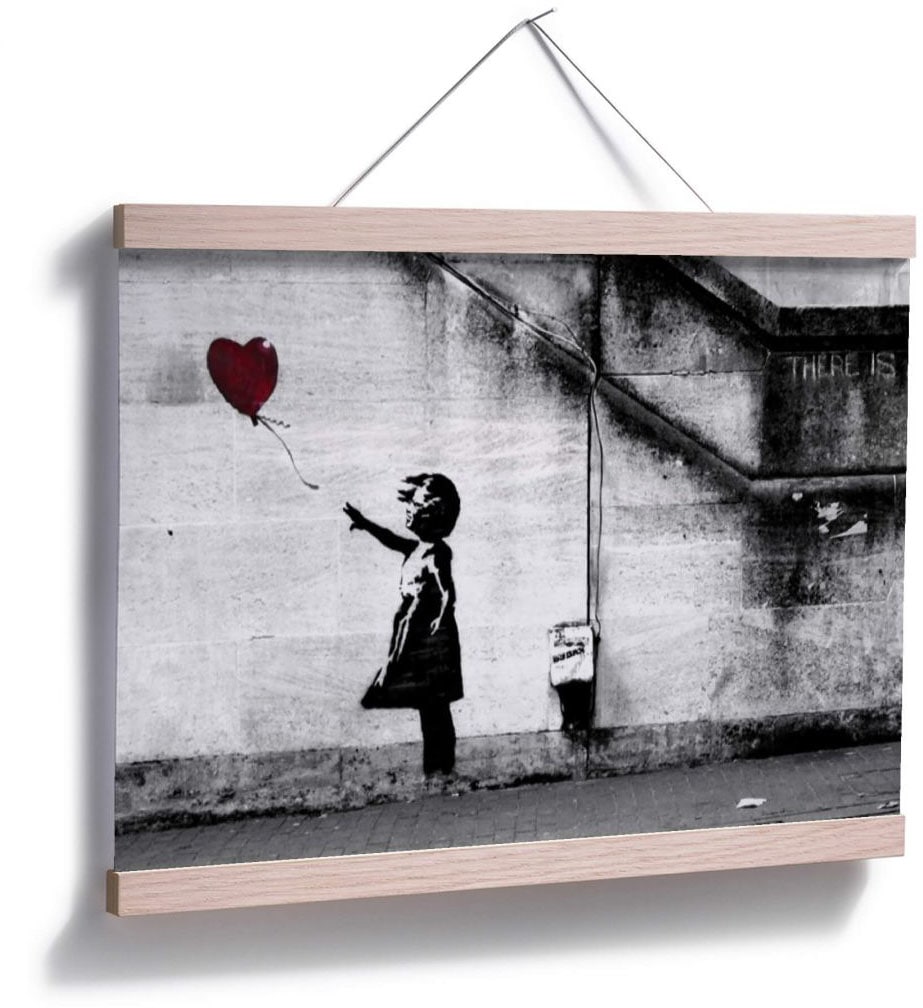 Wall-Art Wandbild, (1 Bilder OTTO Girl bei online with Bild, St.), Poster, »Graffiti Wandposter balloon«, Poster Menschen,