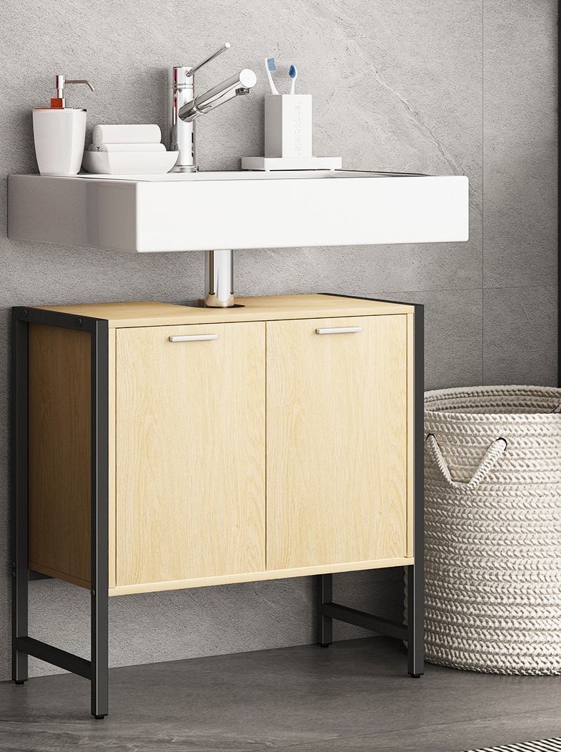 VCM Waschbeckenschrank »Holz Badmöbel Badunterschrank Edino  Drehtüren« 1 Stk. tlg.