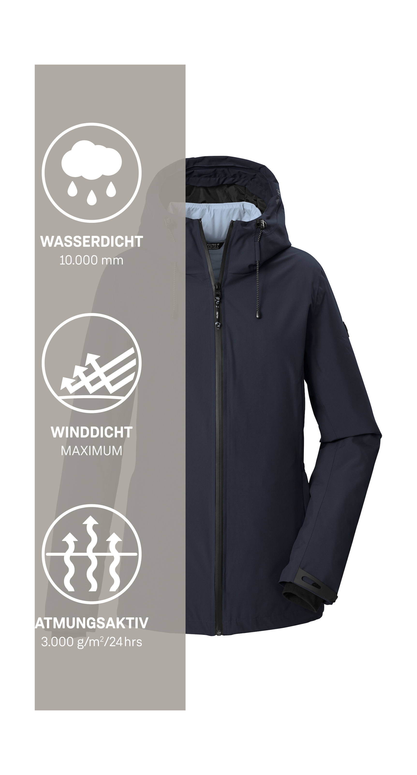 Killtec 3-in-1-Funktionsjacke »KOW 20 WMN JCKT« 3 in 1 Damenjacke, wasserdicht, atmungsaktiv, abzipbare Steppjacke