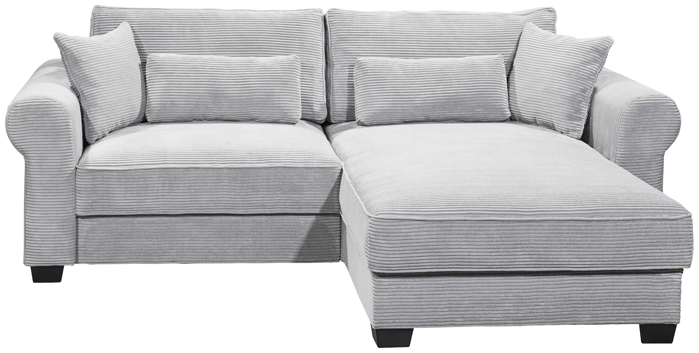 ED EXCITING DESIGN Ecksofa »Angelina L-Form«, mit Bettfunktion, Bettkasten & 4 Zierkissen