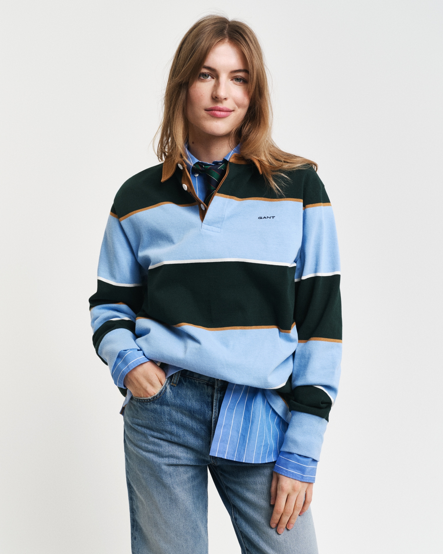 Gant Langarm-Poloshirt »MULTISTRIPE HEAVY RUGGER«, mit bunten Streifen, unisex