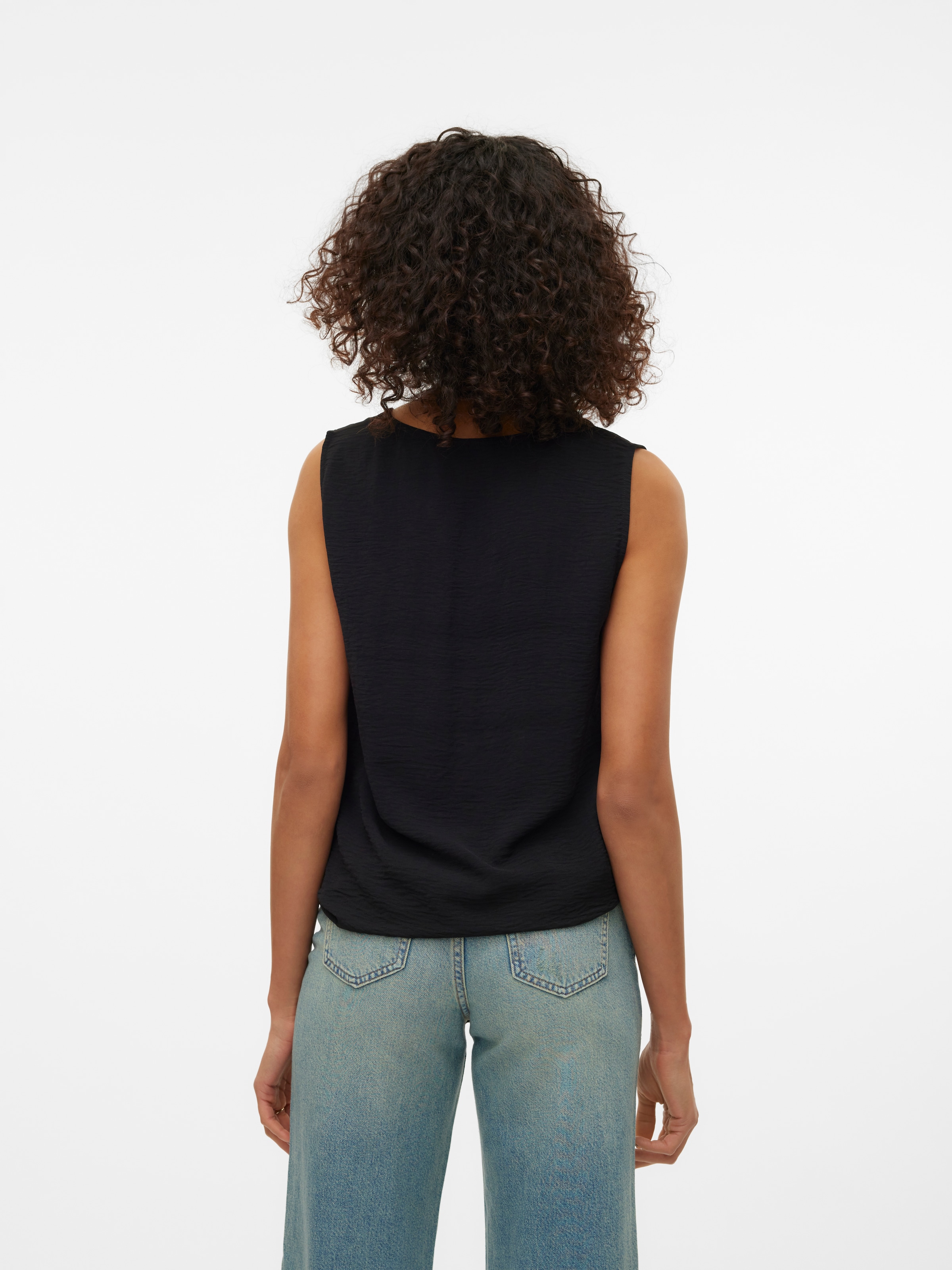 Vero Moda Shirttop »VMALVA S/L V-NECK TOP WVN NOOS« Kunstfaser, regular fit