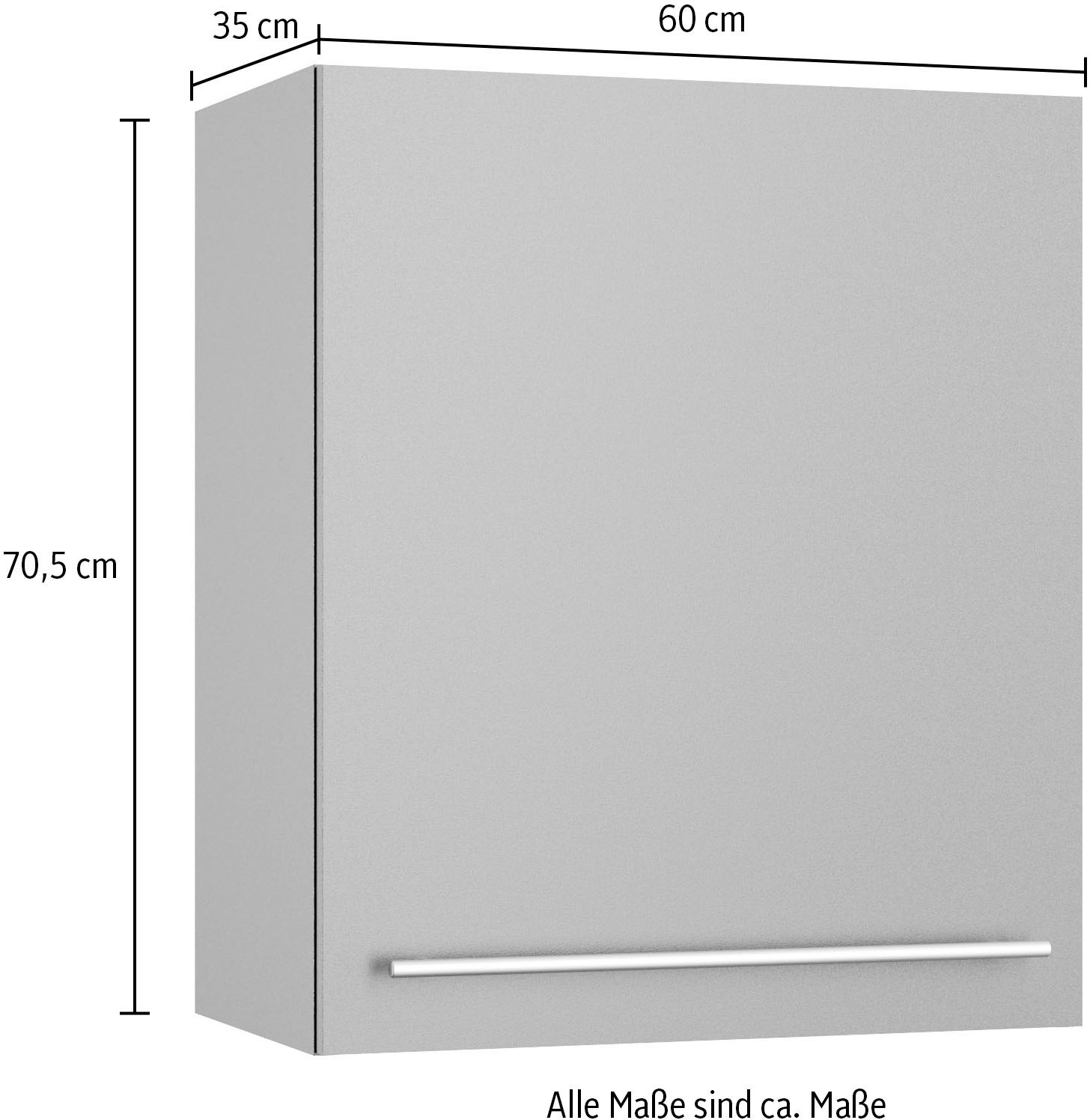 KOCHSTATION Hängeschrank »KS-Bern2«, Breite 60 cm, 1 Tür, 2 Einlegeböden