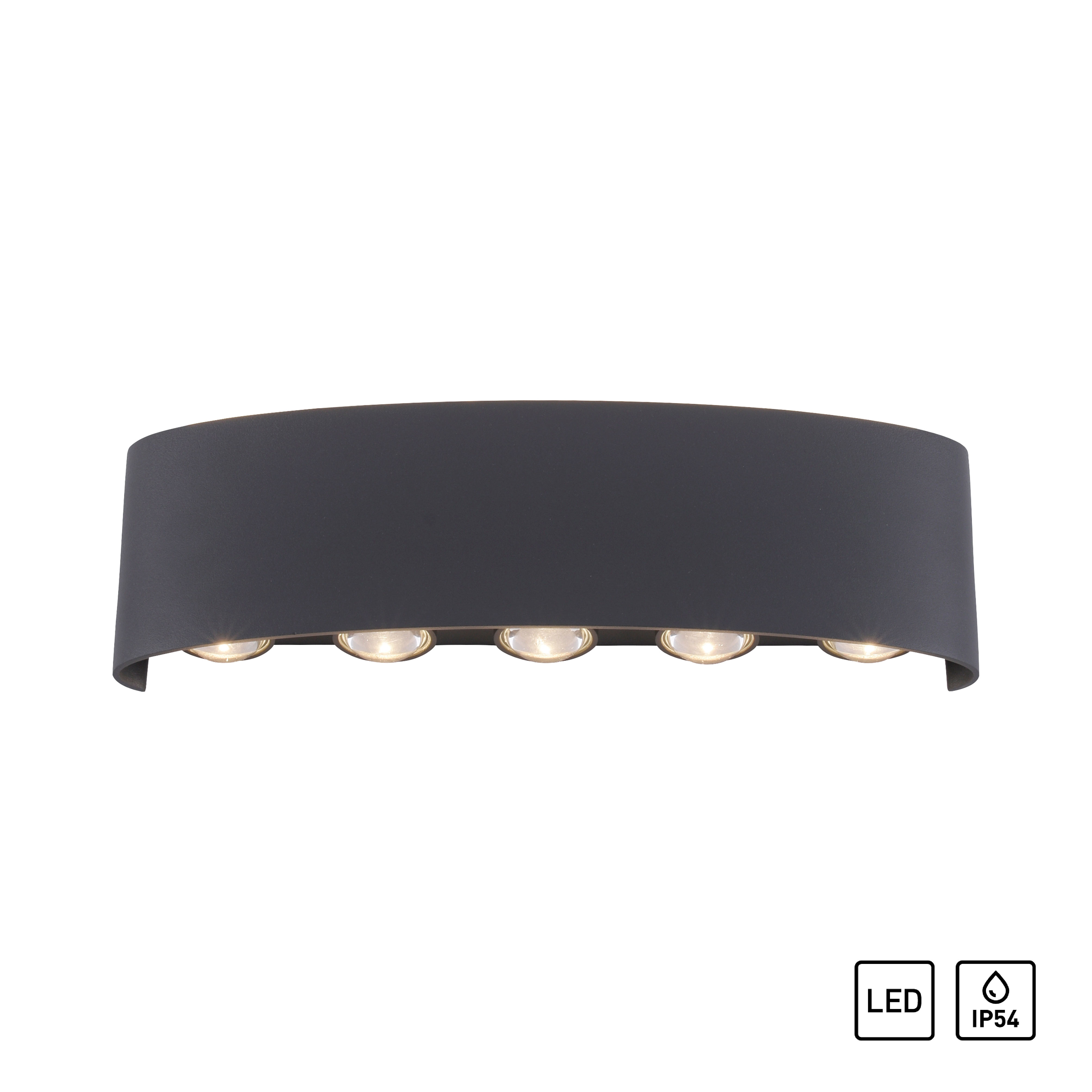 Paul Neuhaus Außen-Wandleuchte »CARLO« LED-Board 1 Stk. Warmweiß Schutzart IP 54 in grau, Größe Höhe: 8 cm