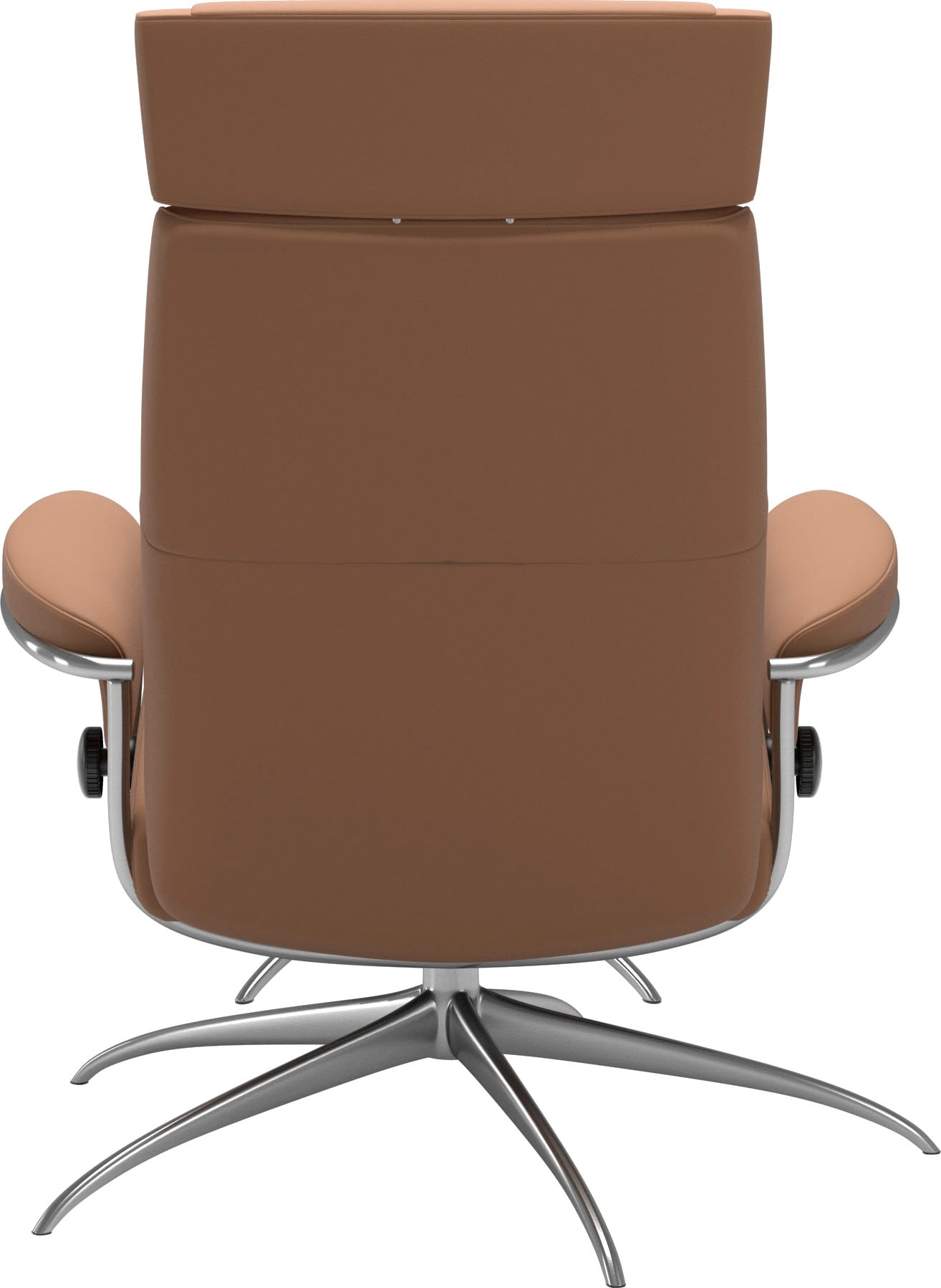 Stressless® Relaxsessel »Paris« Set, Relaxsessel mit Hocker,  mit Hocker, Low Back mit Kopfstütze, mit Star Base, Gestell Chrom