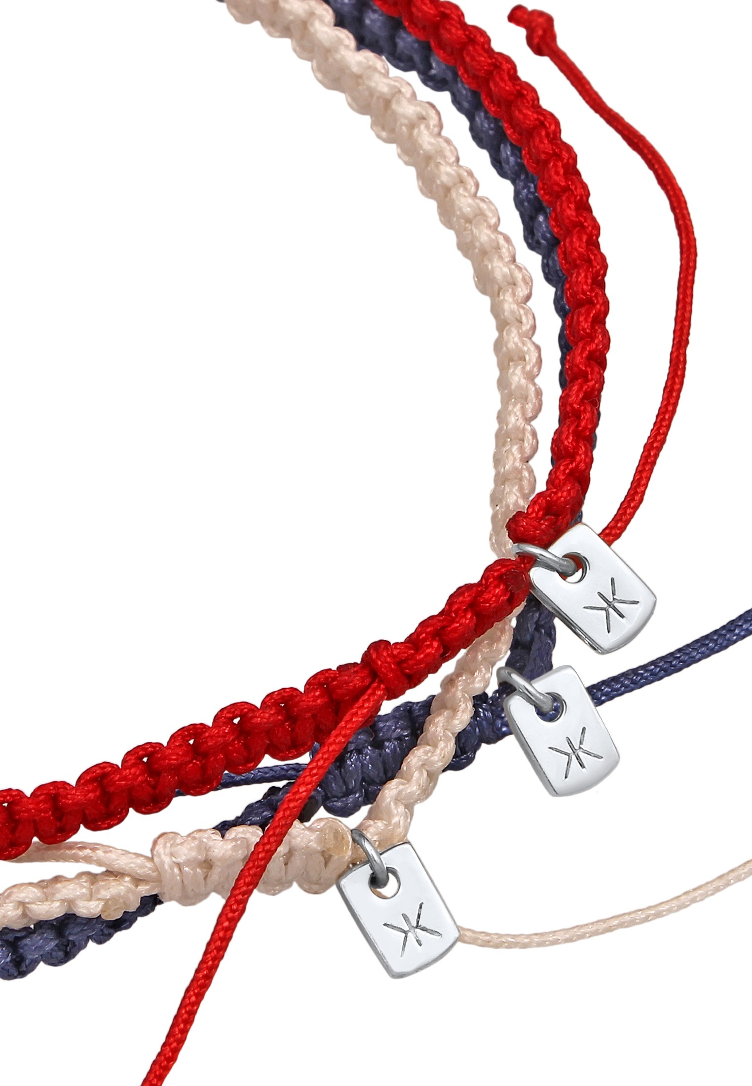 Kuzzoi Armketten Set »Armband EM Fußball Fan-Set Flagge 925 Sterling Silber«