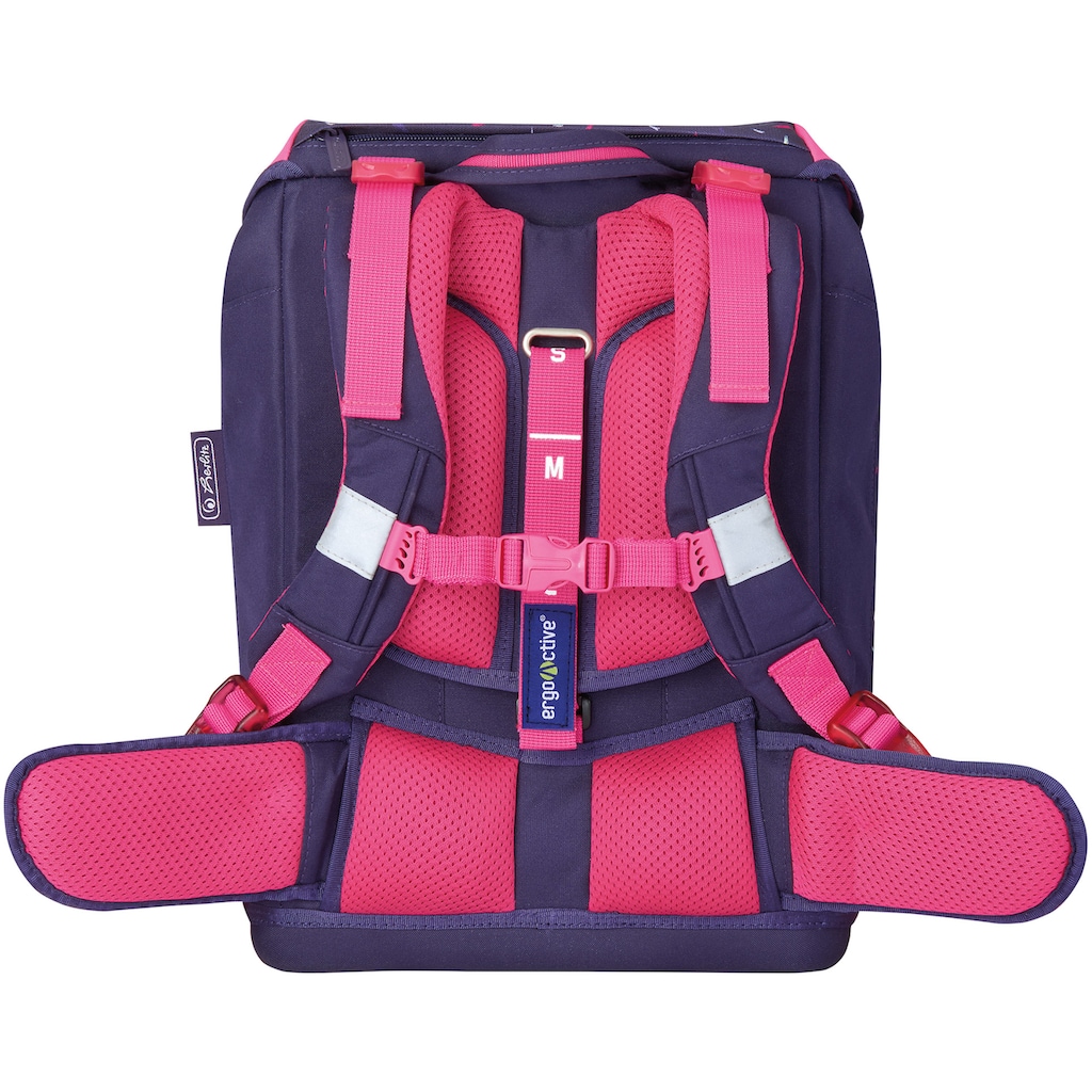 Herlitz Schulranzen »Grundschulrucksack SoftFlex Plus, Tropical Heart«, Floureszierende Flächen-reflektierende Streifen auf den Schultergurten