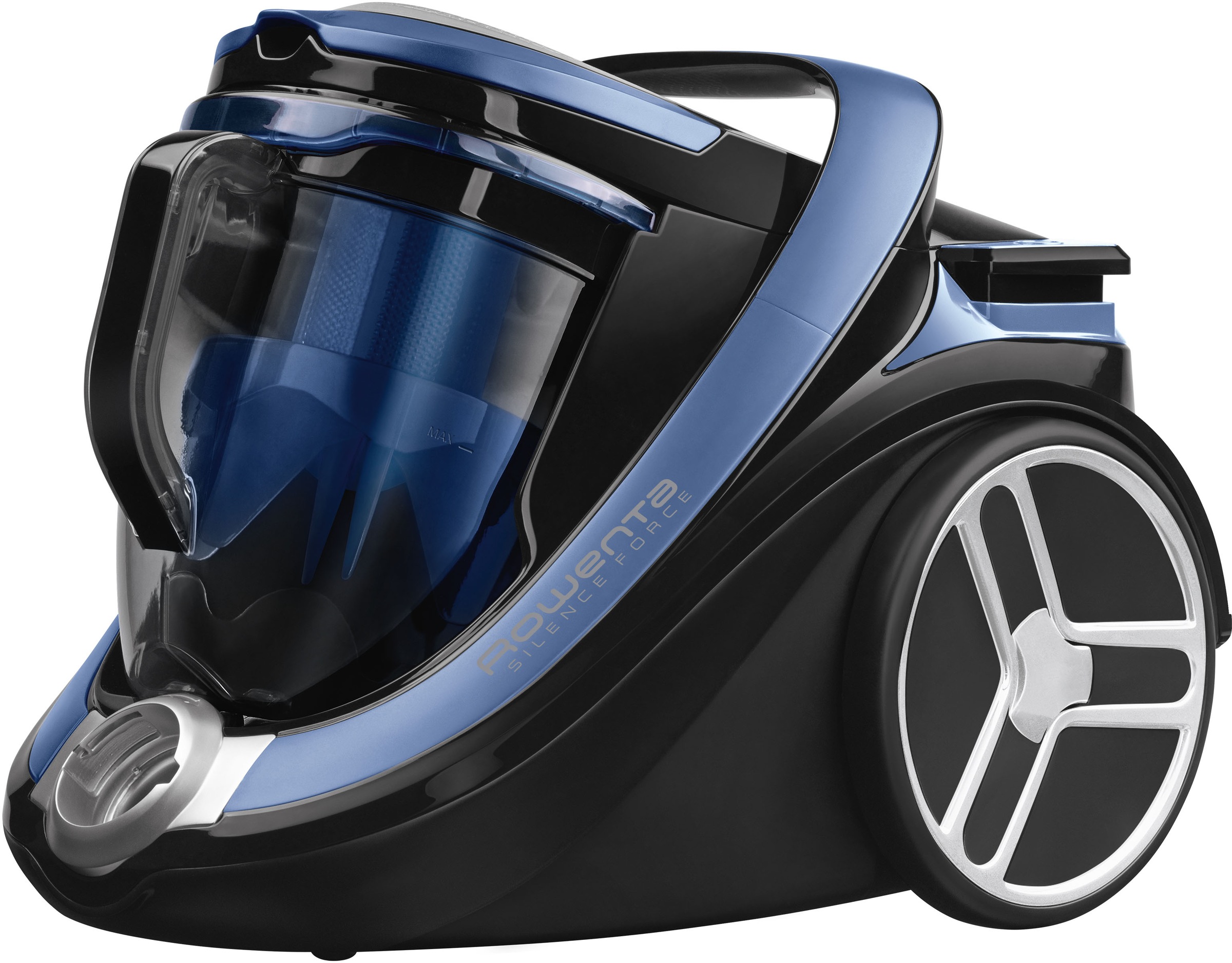 Rowenta Bodenstaubsauger »Silence Force Cyclonic Animal, beutellos, 550 W, Zyklon-Technologie,«, 550 W, beutellos, 2,5L Staubbehälter, Tragegriff, kompakt & leise, schwarz/blau, RO7690