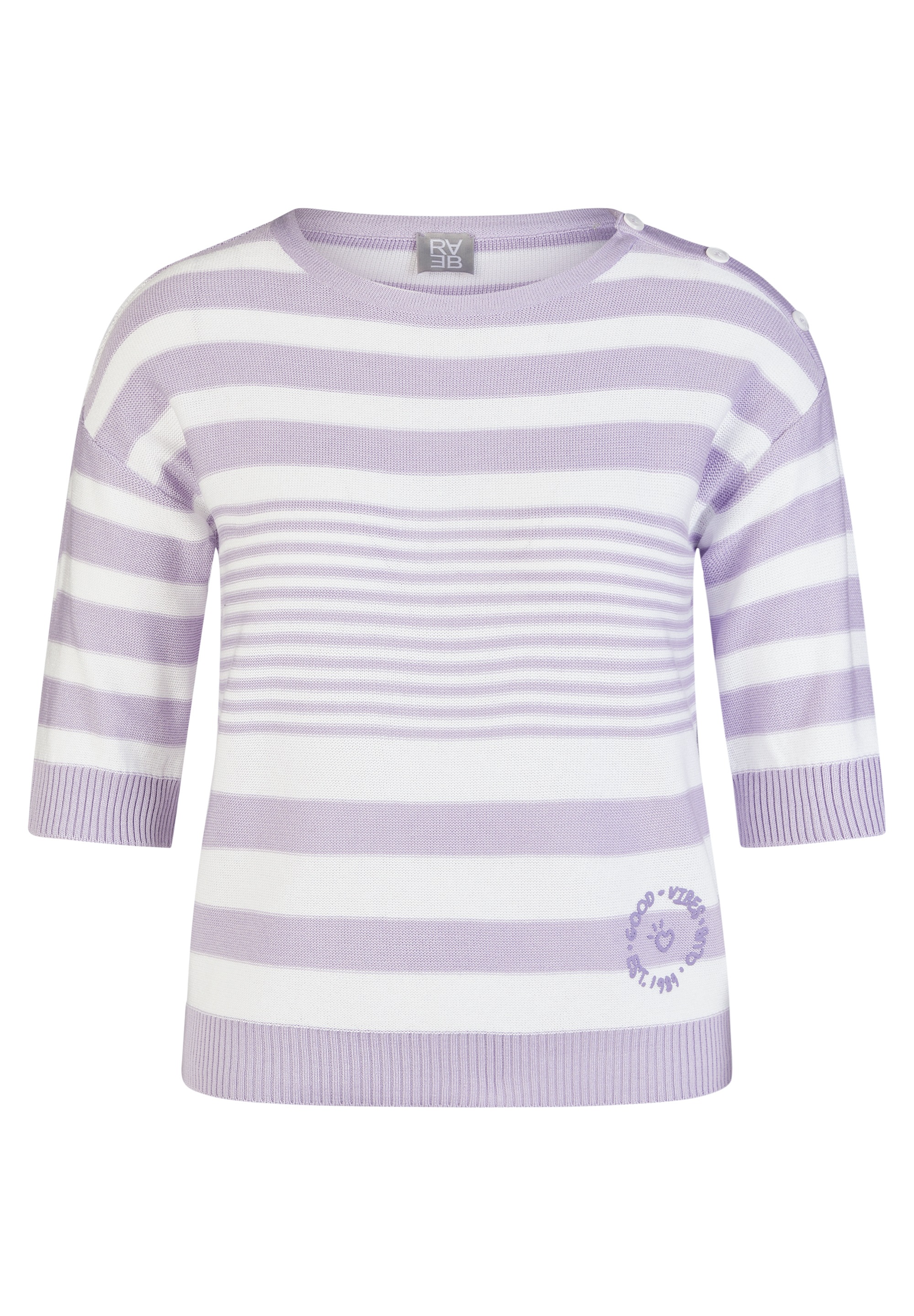 Rabe Rundhalspullover mit Streifen Muster