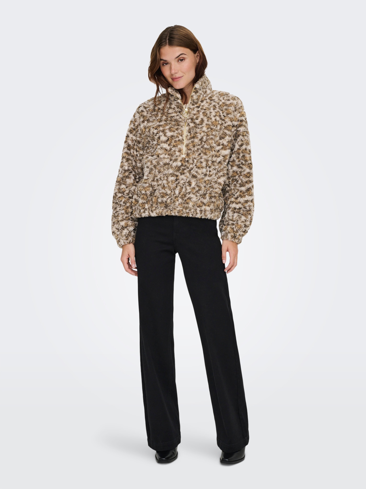 ONLY Sweatjacke »ONLXENA L/S TEDDY BOX SWT«