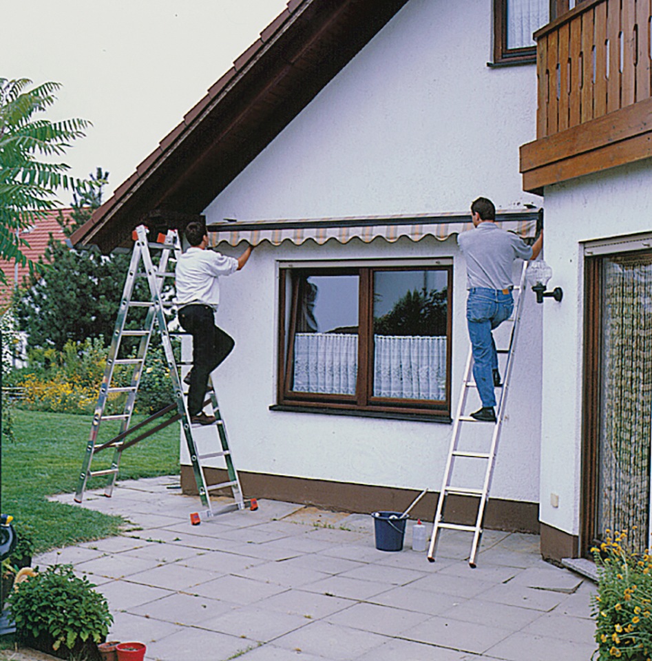 KRAUSE Vielzweckleiter »Tribilo«, mit Leiternspitzen, 3x9 Sprossen