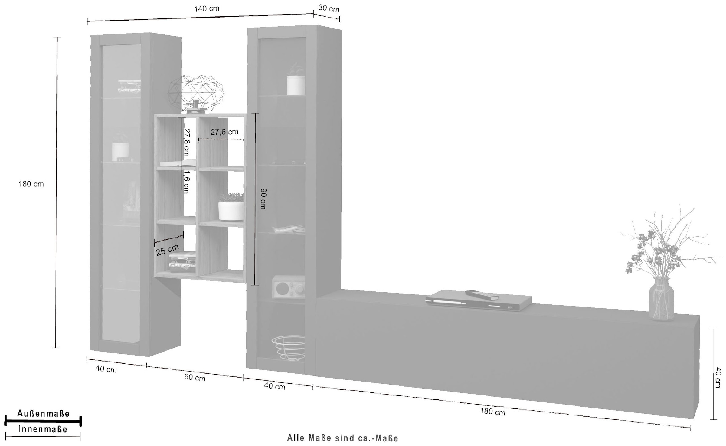 INOSIGN Wohnwand »Maruska« 1 Stk. tlg.