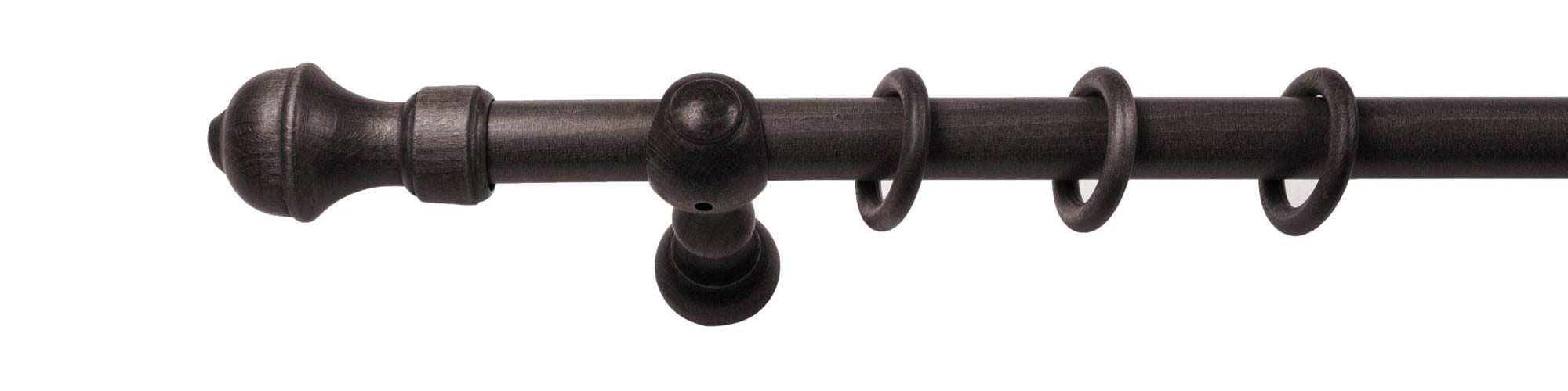 SN DECO GROUP Gardinenstange »Ares« 1 läufig-läufig Fixmaß 28 mm, Holz, verschiedene Längen und Farben, Komplettset