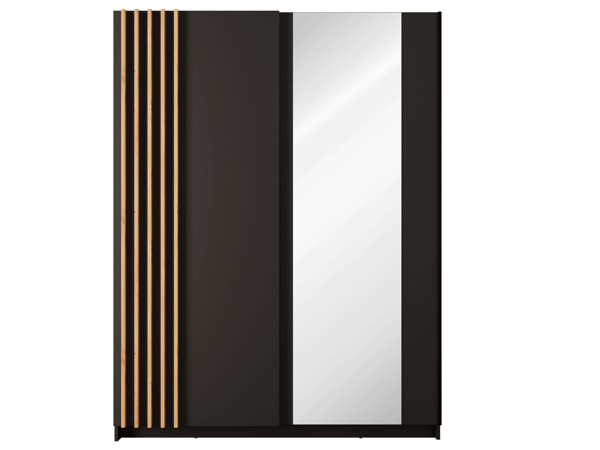 Home affaire Kleiderschrank »Kleiderschrank Charisy mit Spiegel, 4 Einlegeböden und Kleiderstange« Garderobe mit 2 Schwebetüren und Lamellen, B/H/T  150/198,5/62 cm